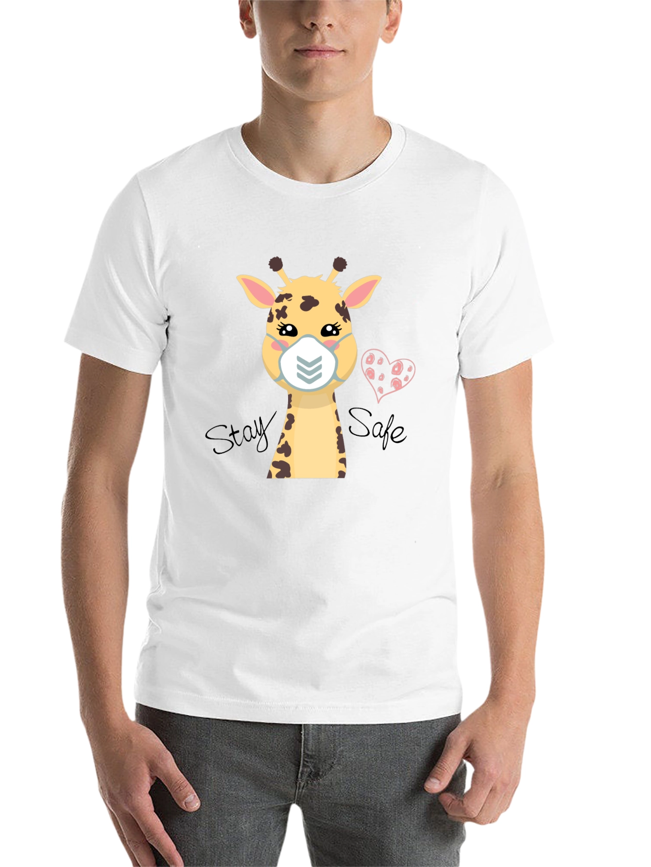 Black Stay Safe Giraffe T-Shirt view 14