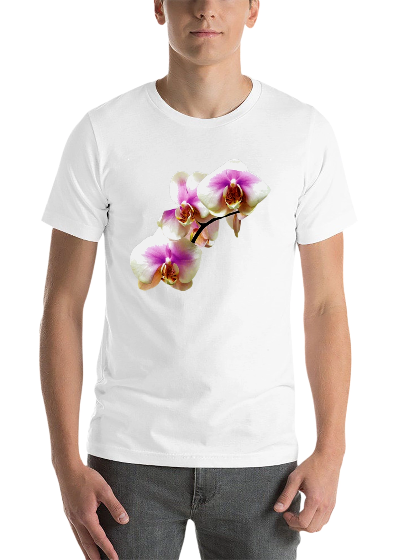 Black Orchid Flower Graphic Tee - Stylish Casual Wear view 14