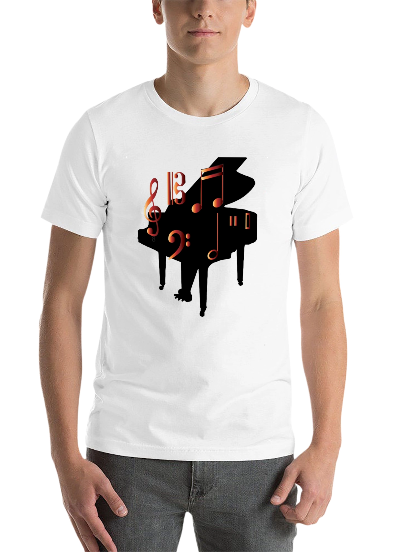Black Music Lover's Piano T-Shirt view 14