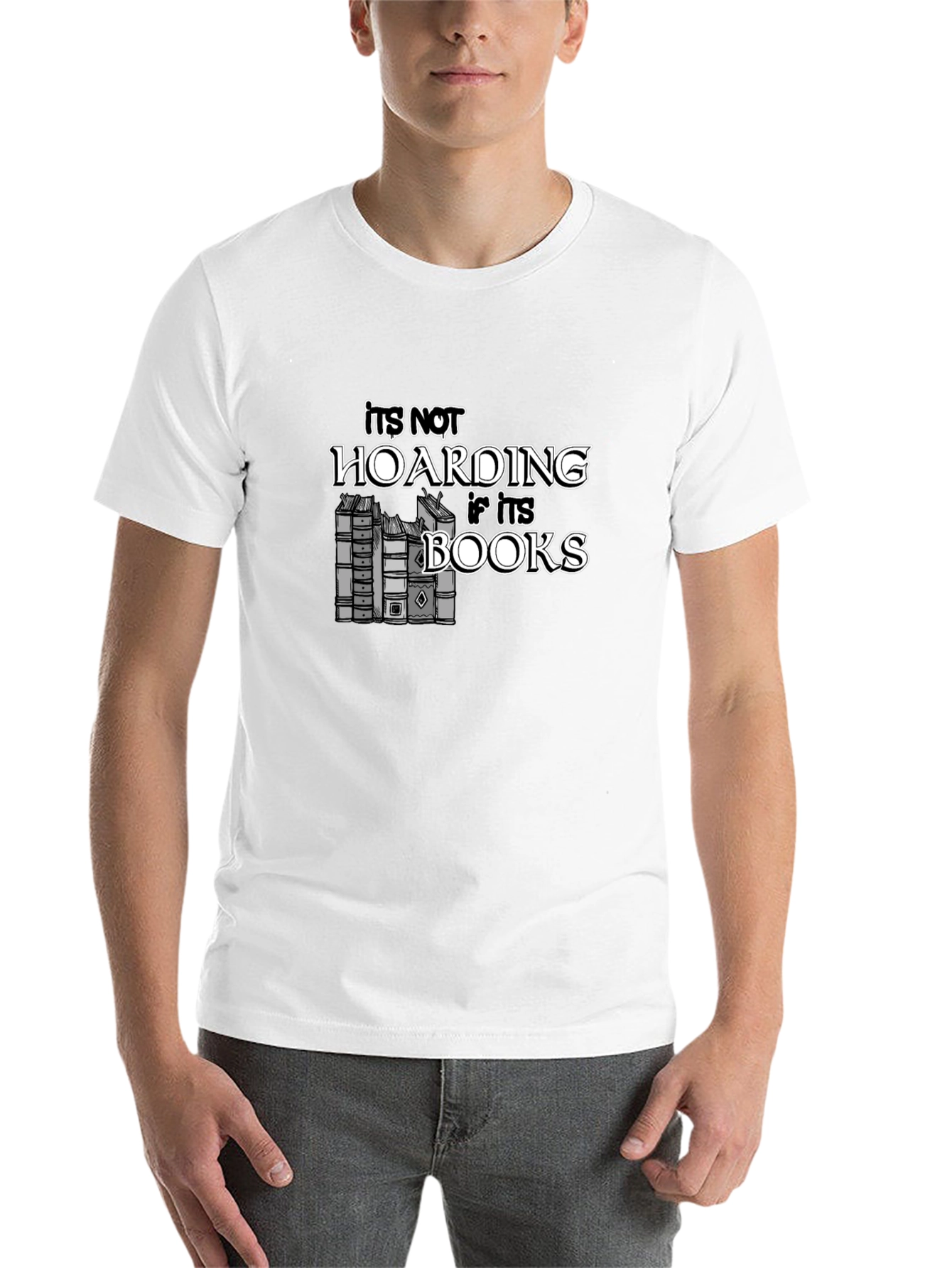 Black It's Not Hoarding If It's Books T-Shirt view 14