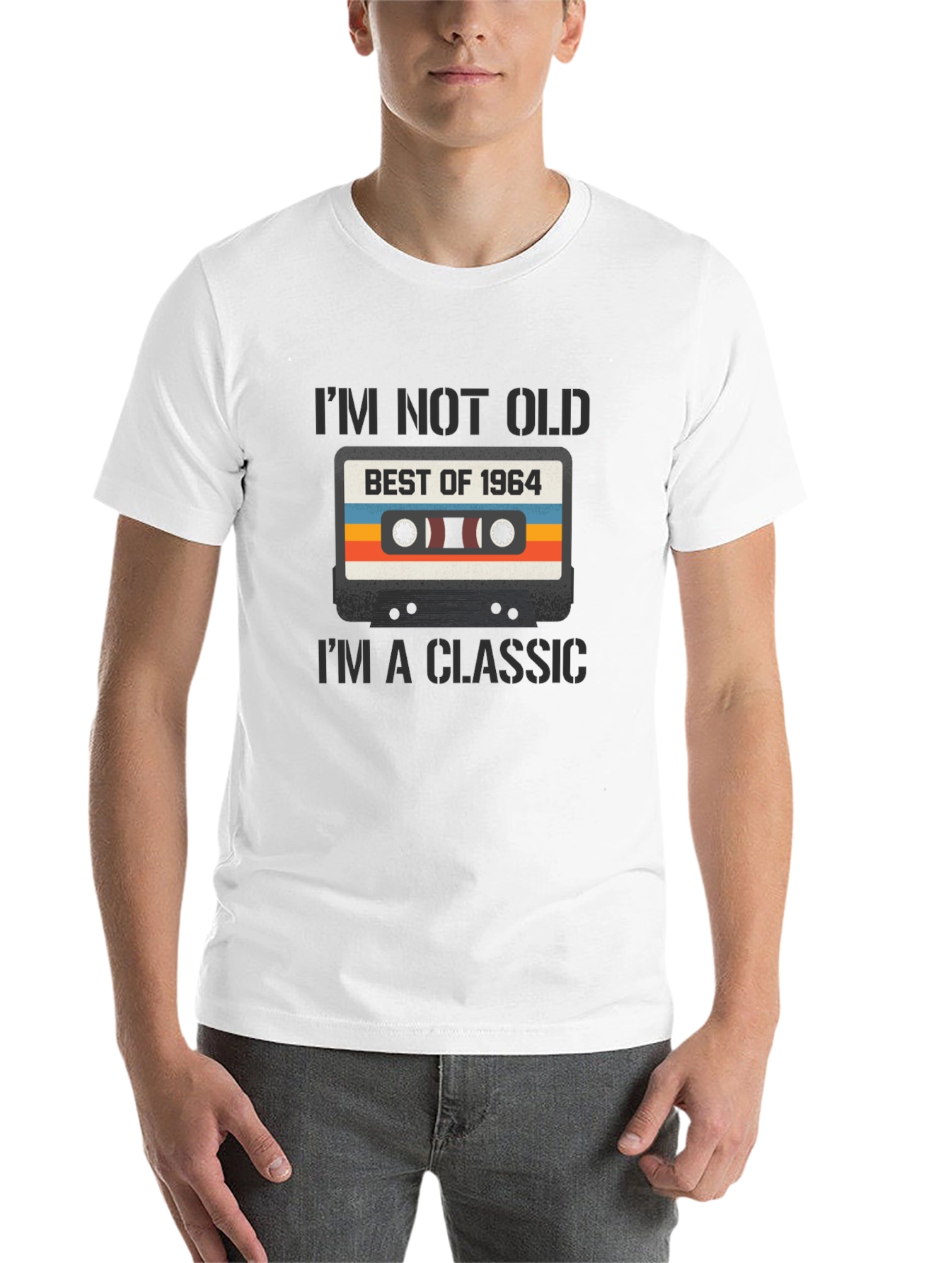 Black I'm Not Old I'm a Classic 1964 Cassette Tape T-Shirt view 14