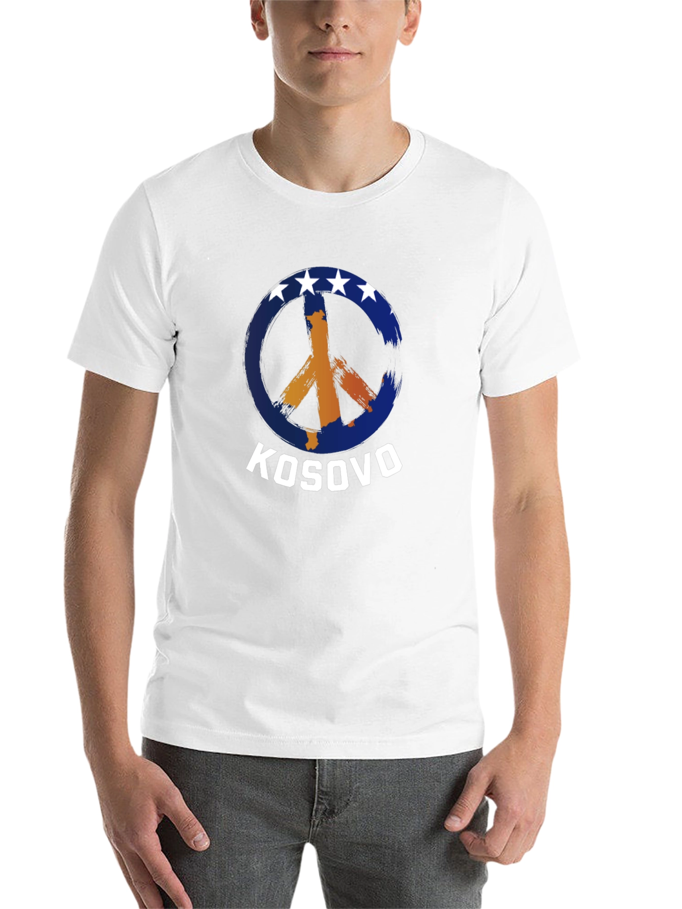 Kosovo Peace Sign Graphic T-Shirt - 14