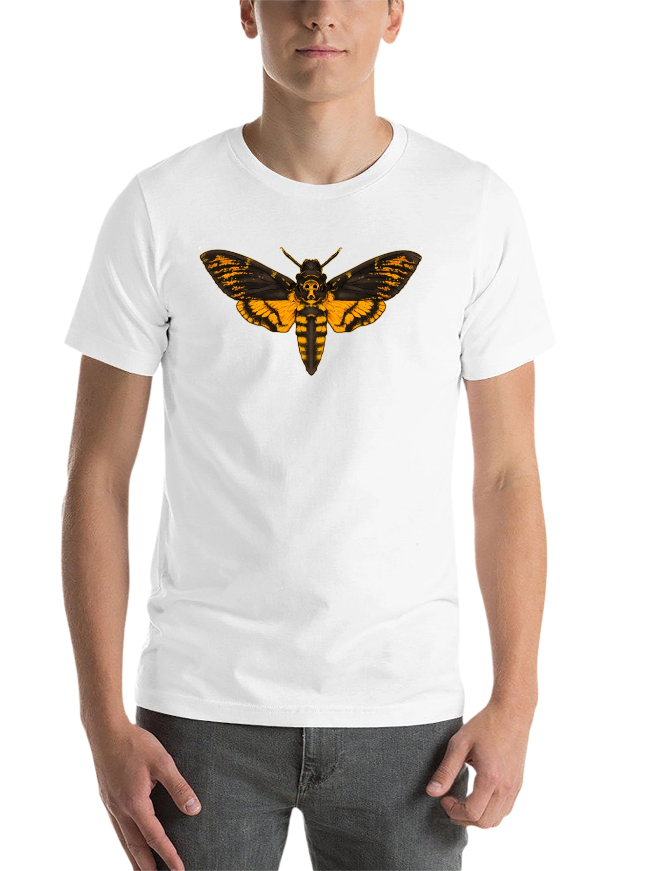 Black Death's Head Moth Graphic Tee - Black view 14