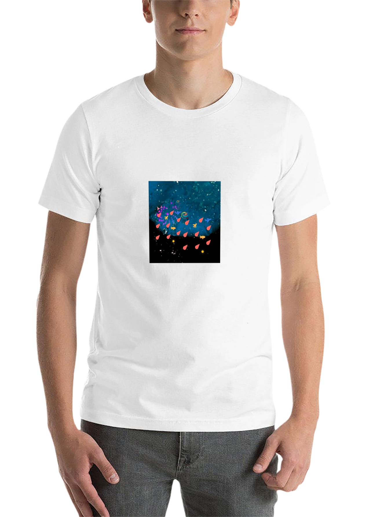 Black Unique Graphic Print Black T-Shirt view 14