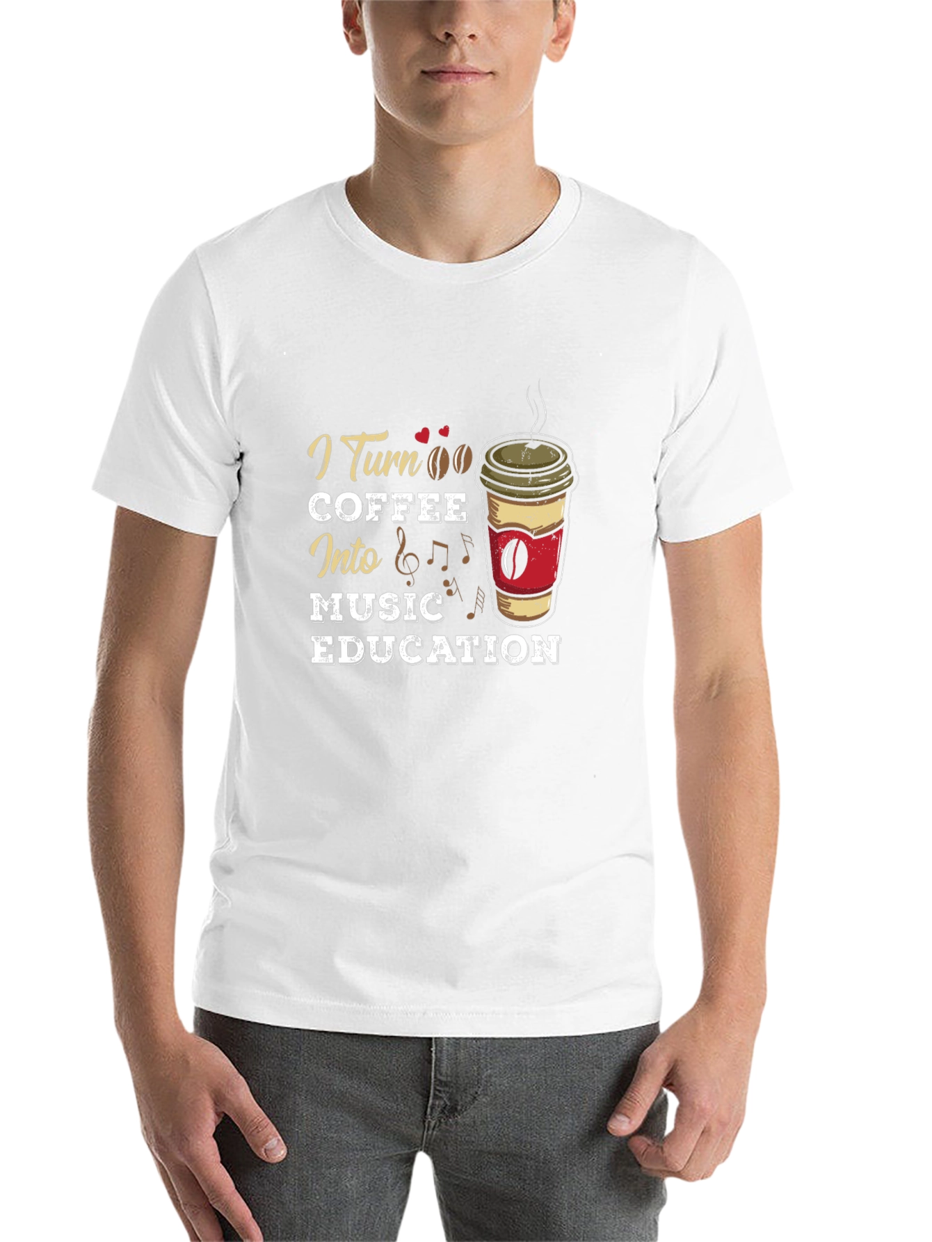 Black I Turn Coffee Into Music Education T-Shirt view 14