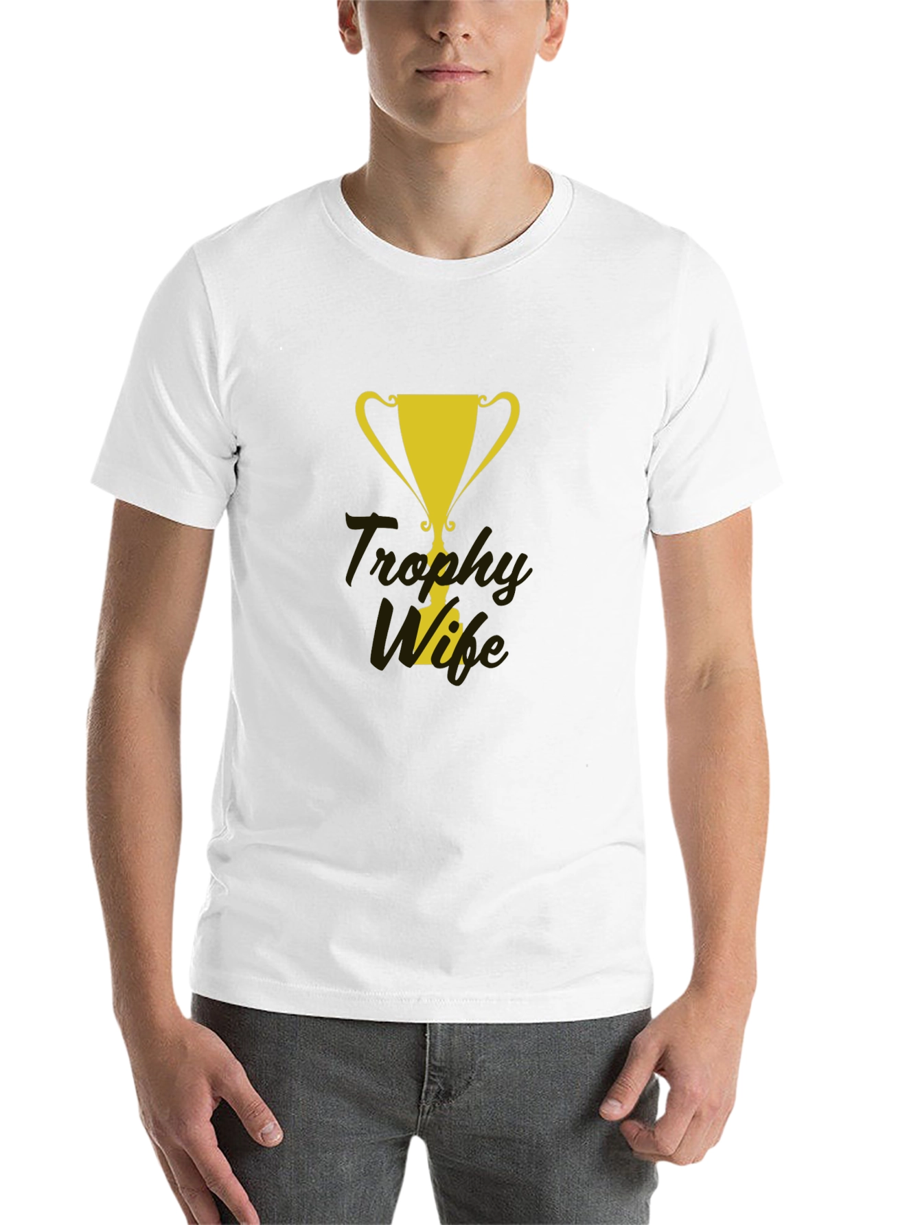 Black Trophy Wife Graphic Tee - Fun & Stylish Men's T-Shirt view 14