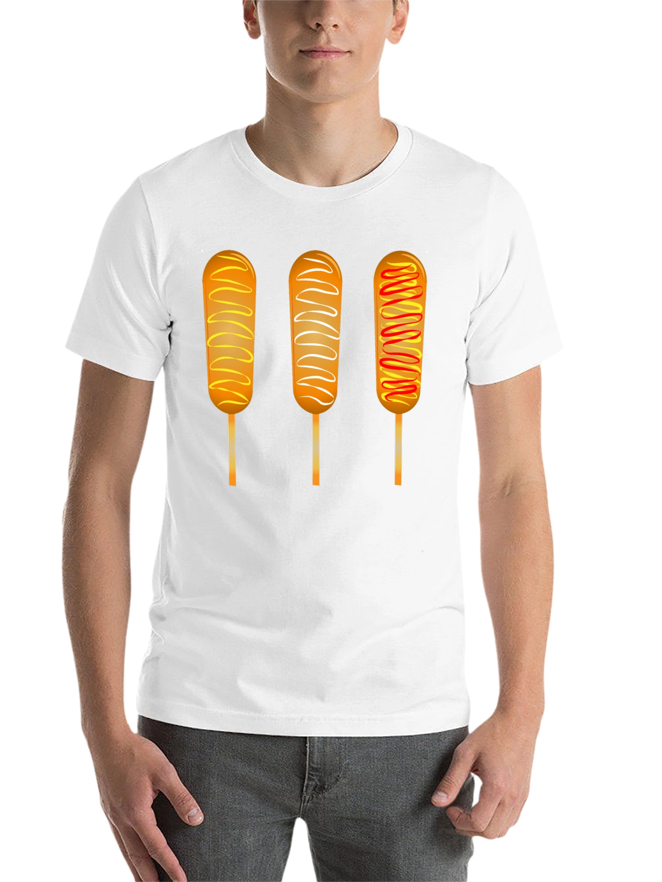 Black Corn Dog T-Shirt: Unique Foodie Graphic Tee view 14