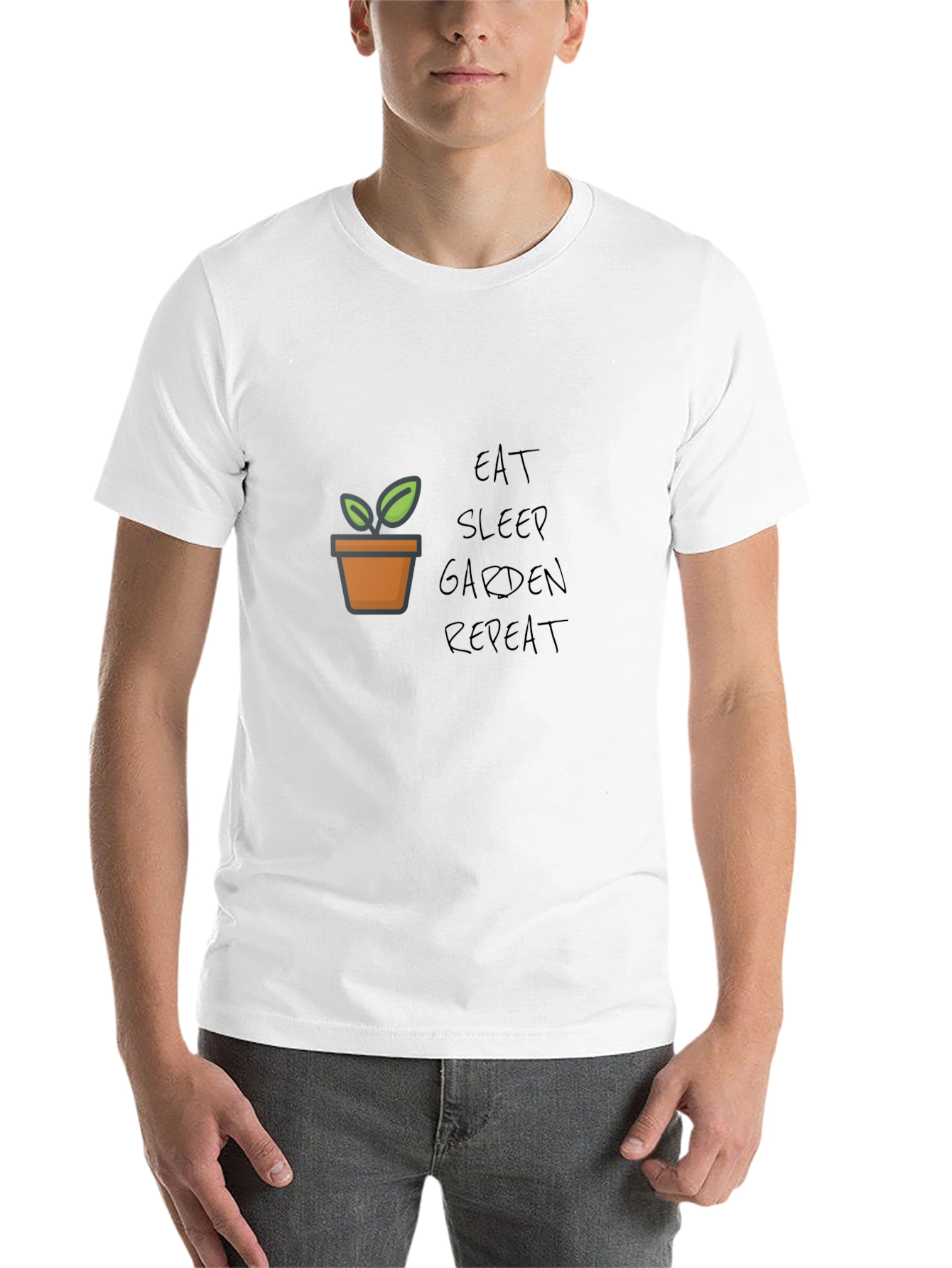 Black Eat Sleep Garden Repeat Graphic Tee view 14