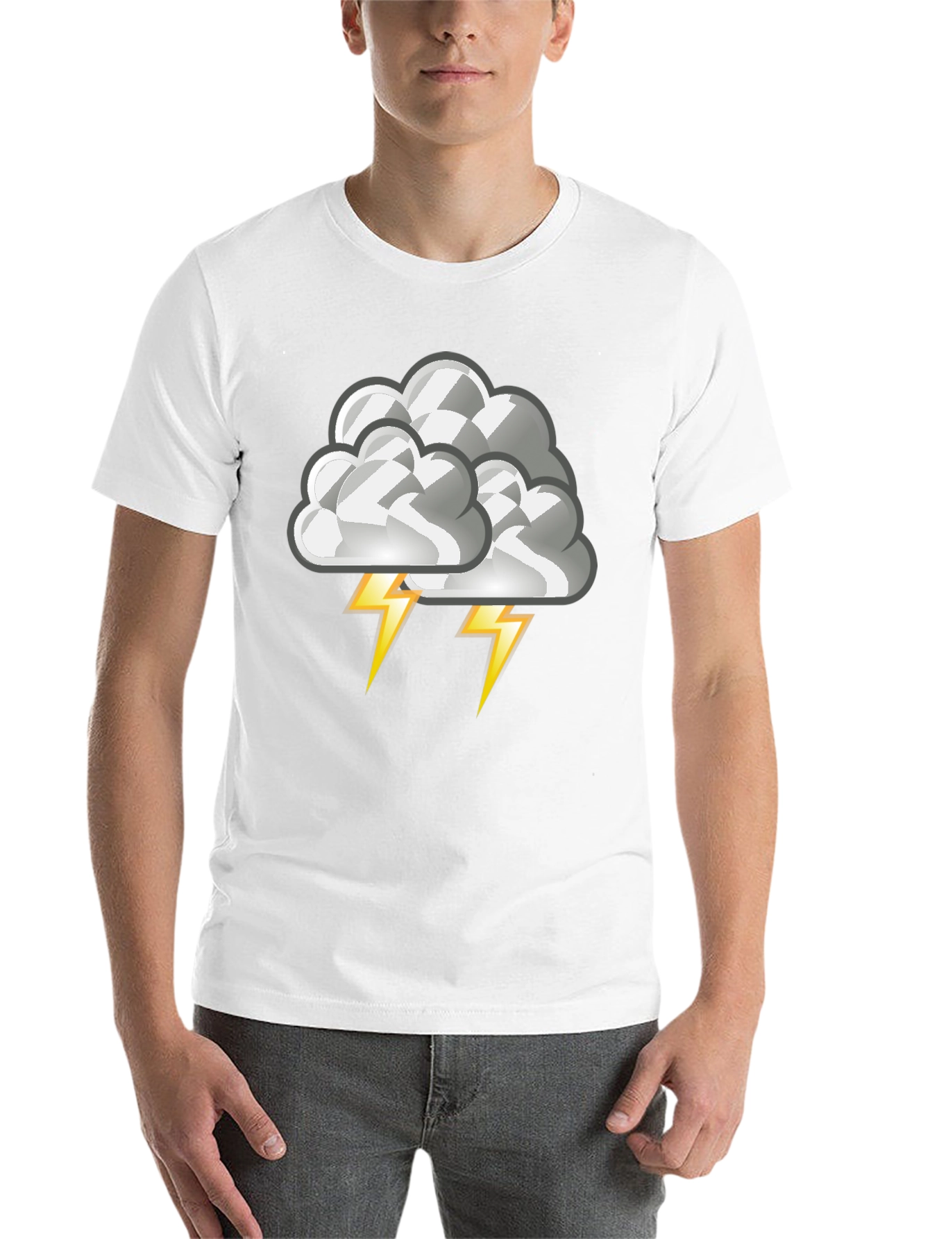 Black Storm Cloud Graphic Tee - Men's Black T-Shirt view 14