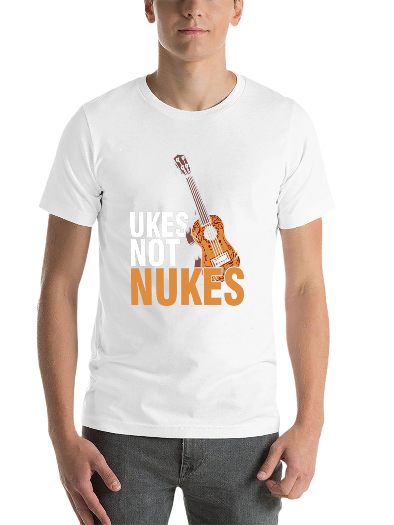 Black Ukes Not Nukes Graphic Tee - Black Cotton Blend view 14