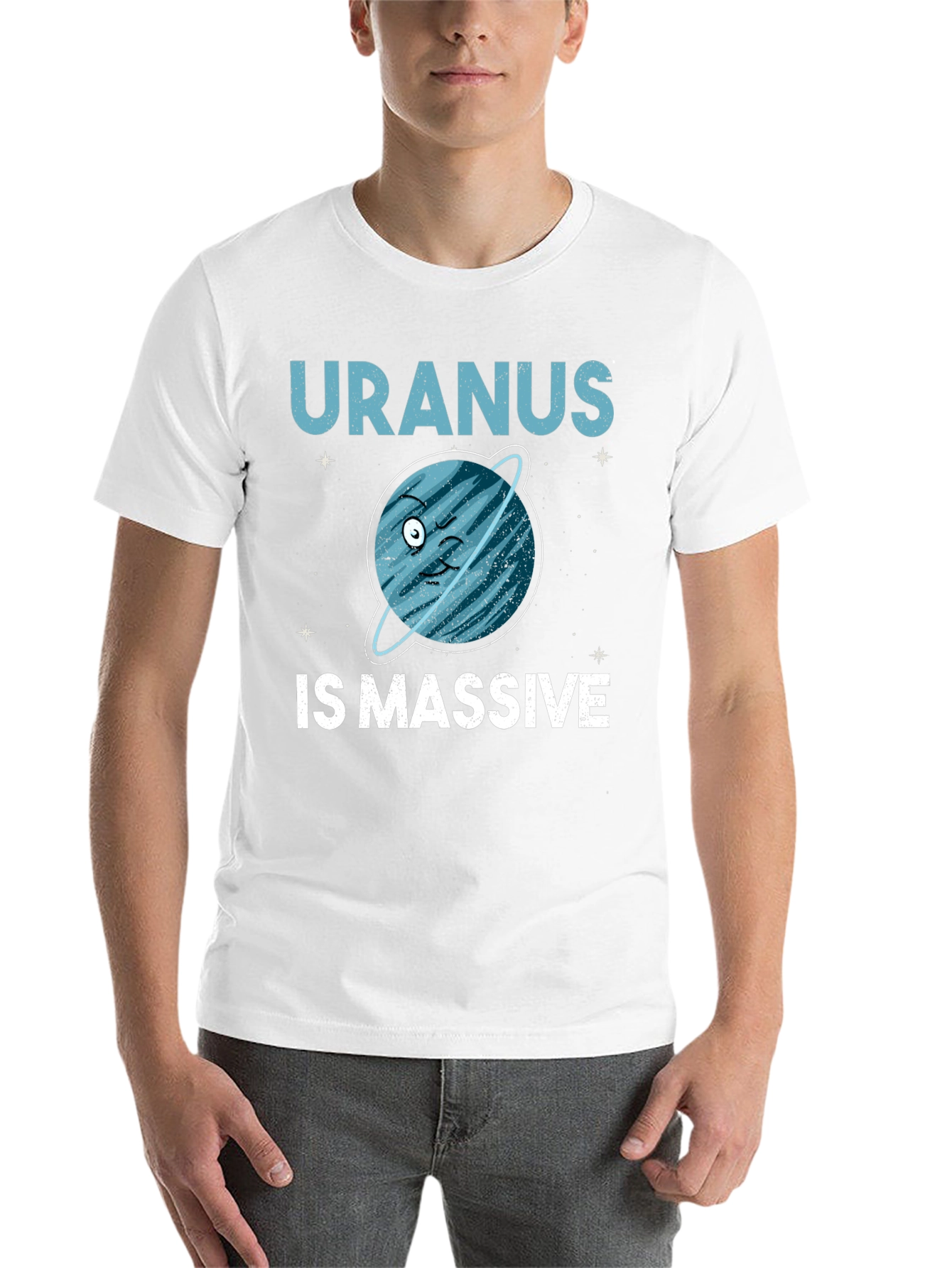 Black Uranus Is Massive Graphic Tee - Funny Space Shirt view 14