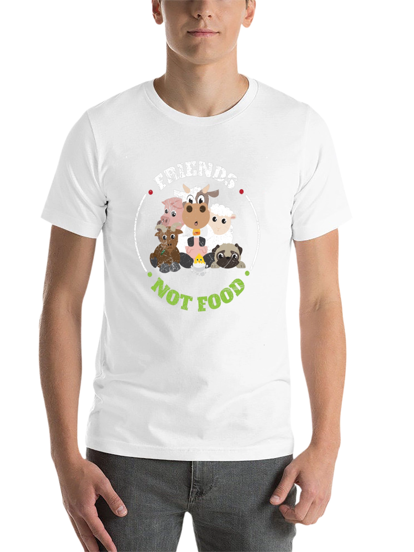 Black Friends Not Food Vegan Graphic T-Shirt view 14