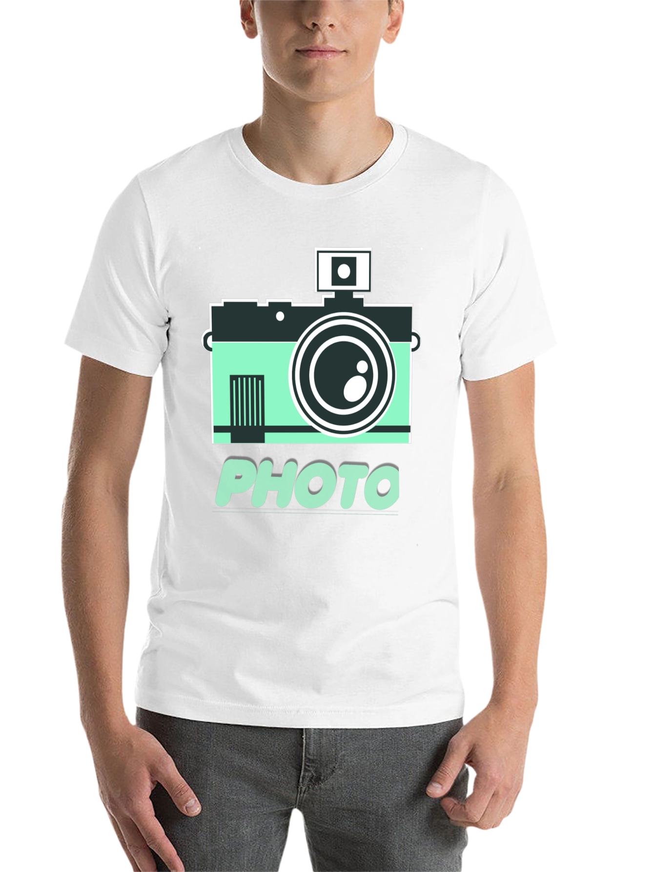 Black Retro Camera Photo Graphic T-Shirt view 14