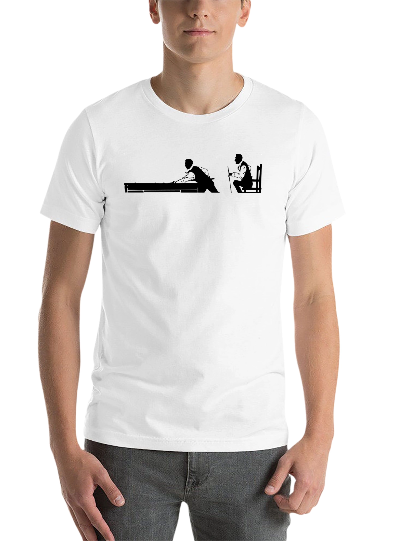 Billiards Silhouette Graphic Tee - Classic Pool Hall Style - 14
