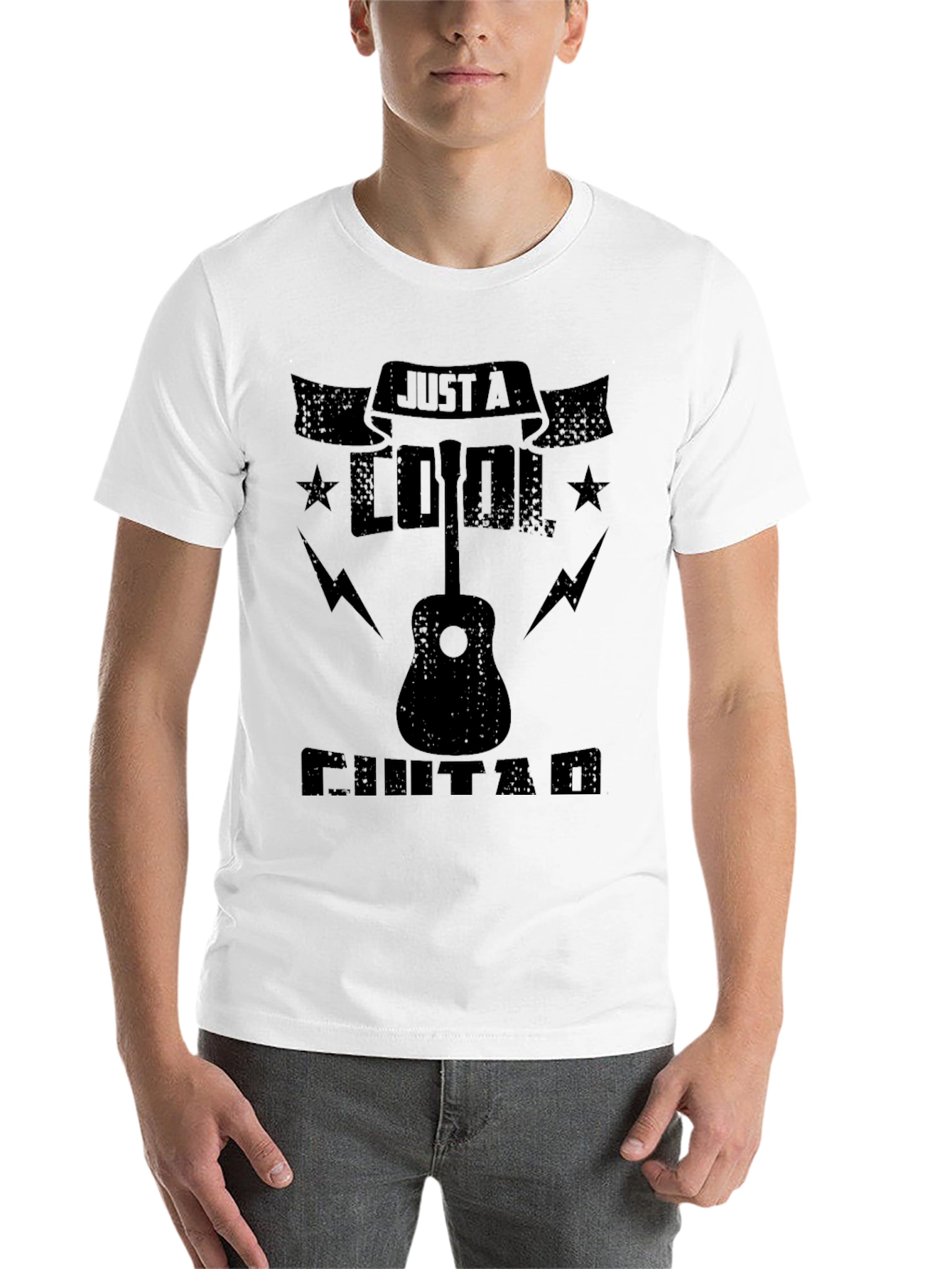 Black Cool Guitar T-Shirt - Music Lover Graphic Tee view 14