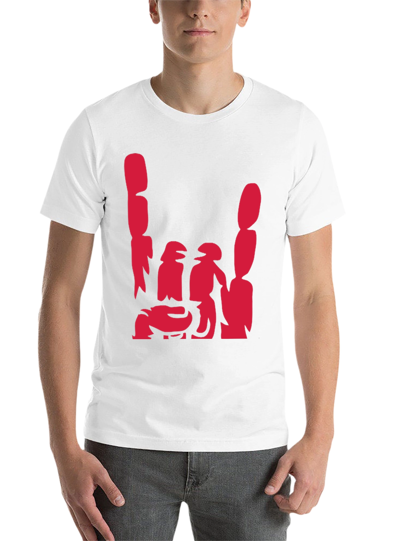 Black Abstract Red Graphic Print Black Casual Tee view 14