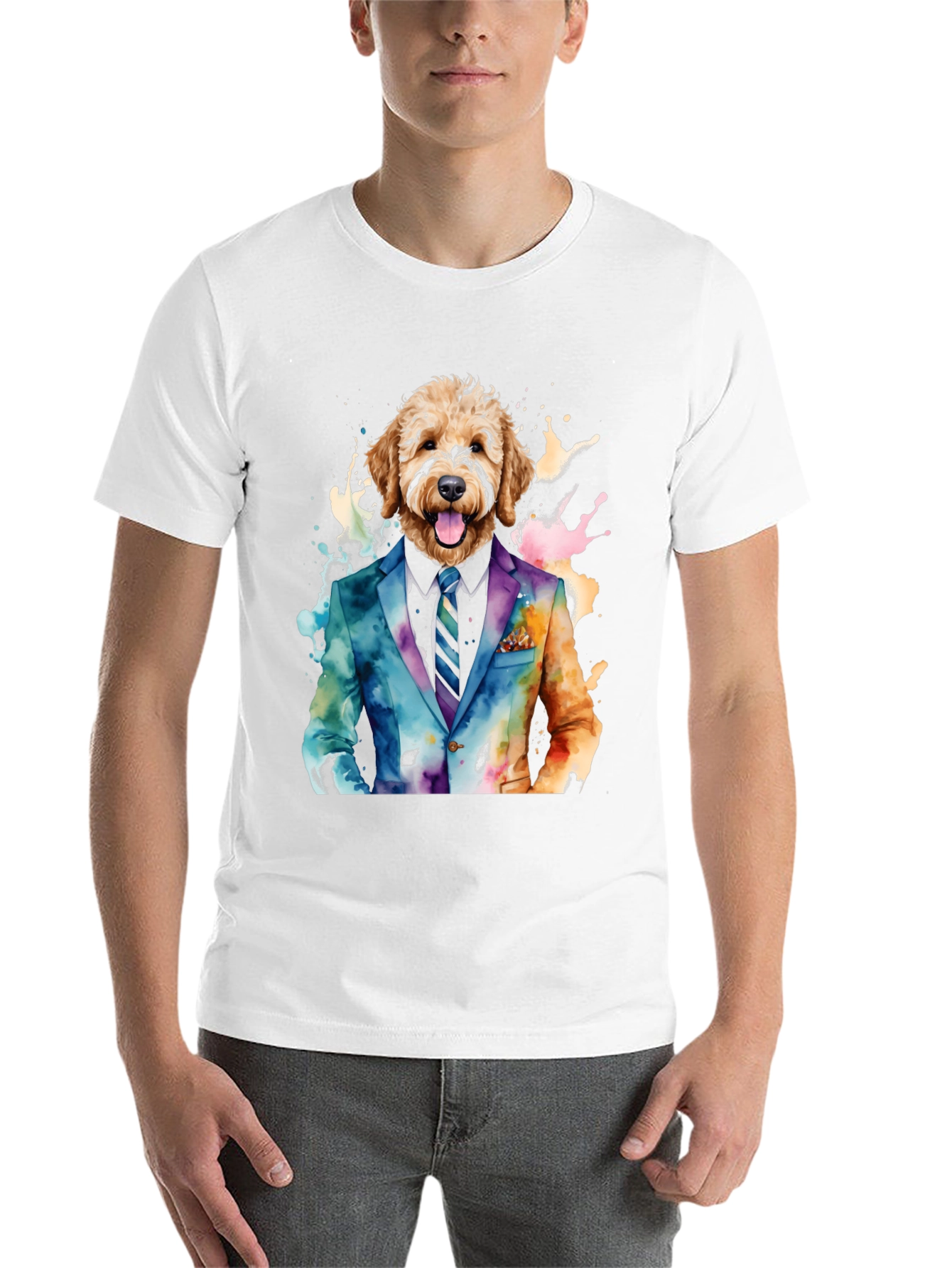 Black Dog in Suit Graphic Tee - Stylish & Unique view 14