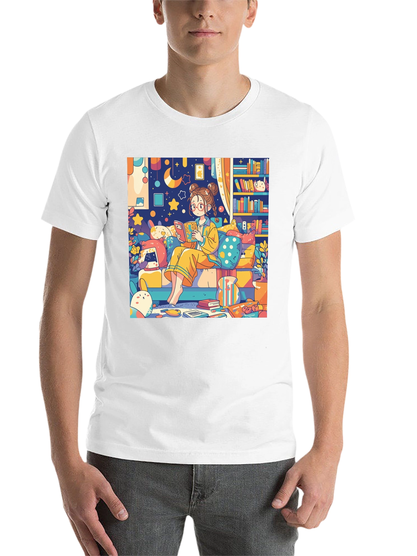 Black Cozy Reading Nook T-Shirt view 14