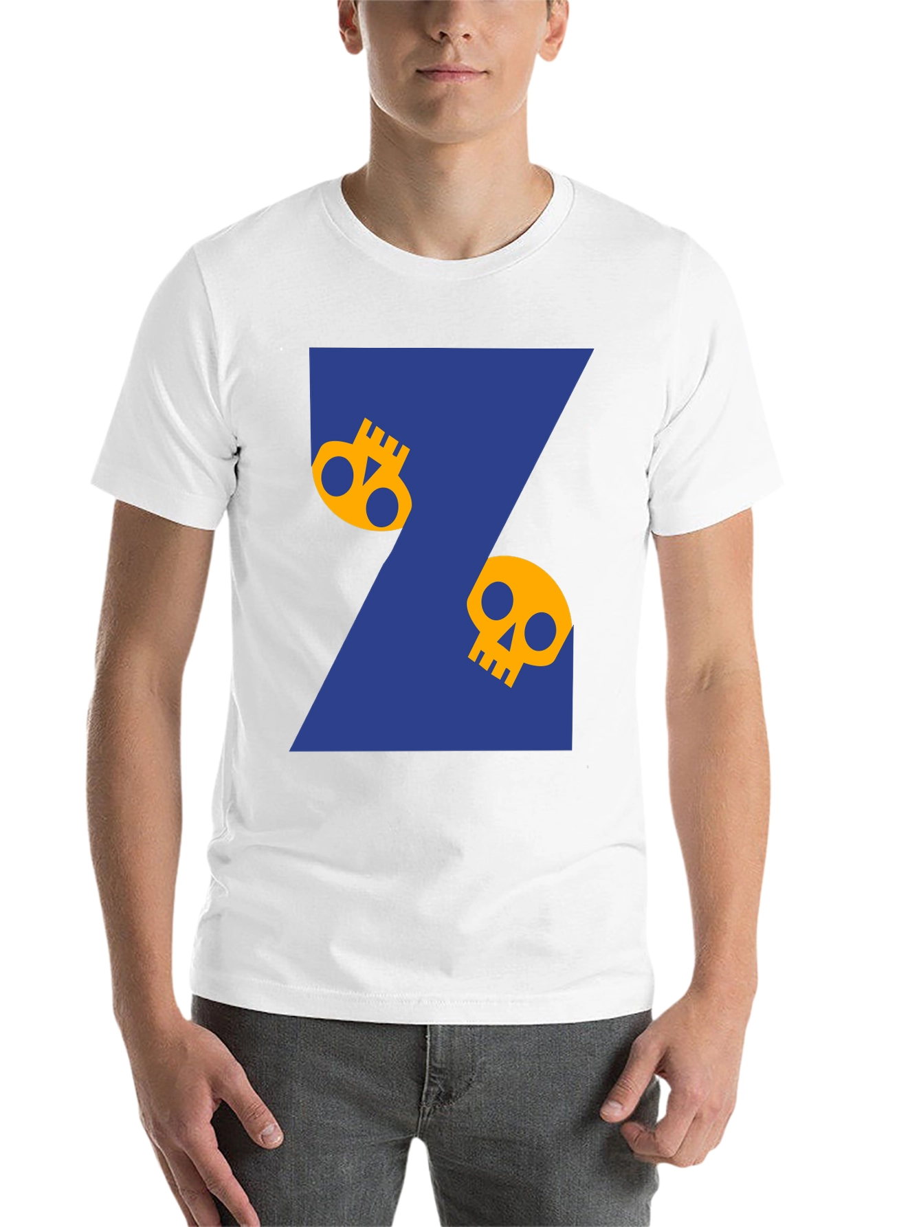 Black Skull Graphic Print Tee - Black Cotton T-Shirt view 14