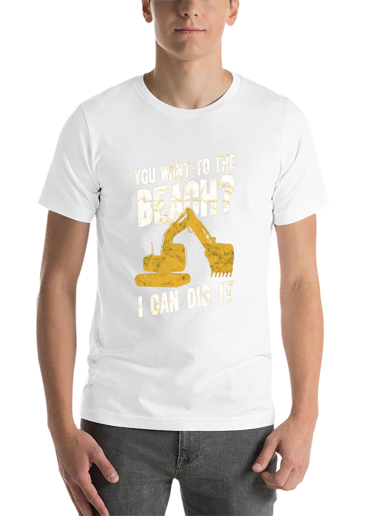 Black Beach Digger T-Shirt: I Can Dig It Excavator Tee view 14