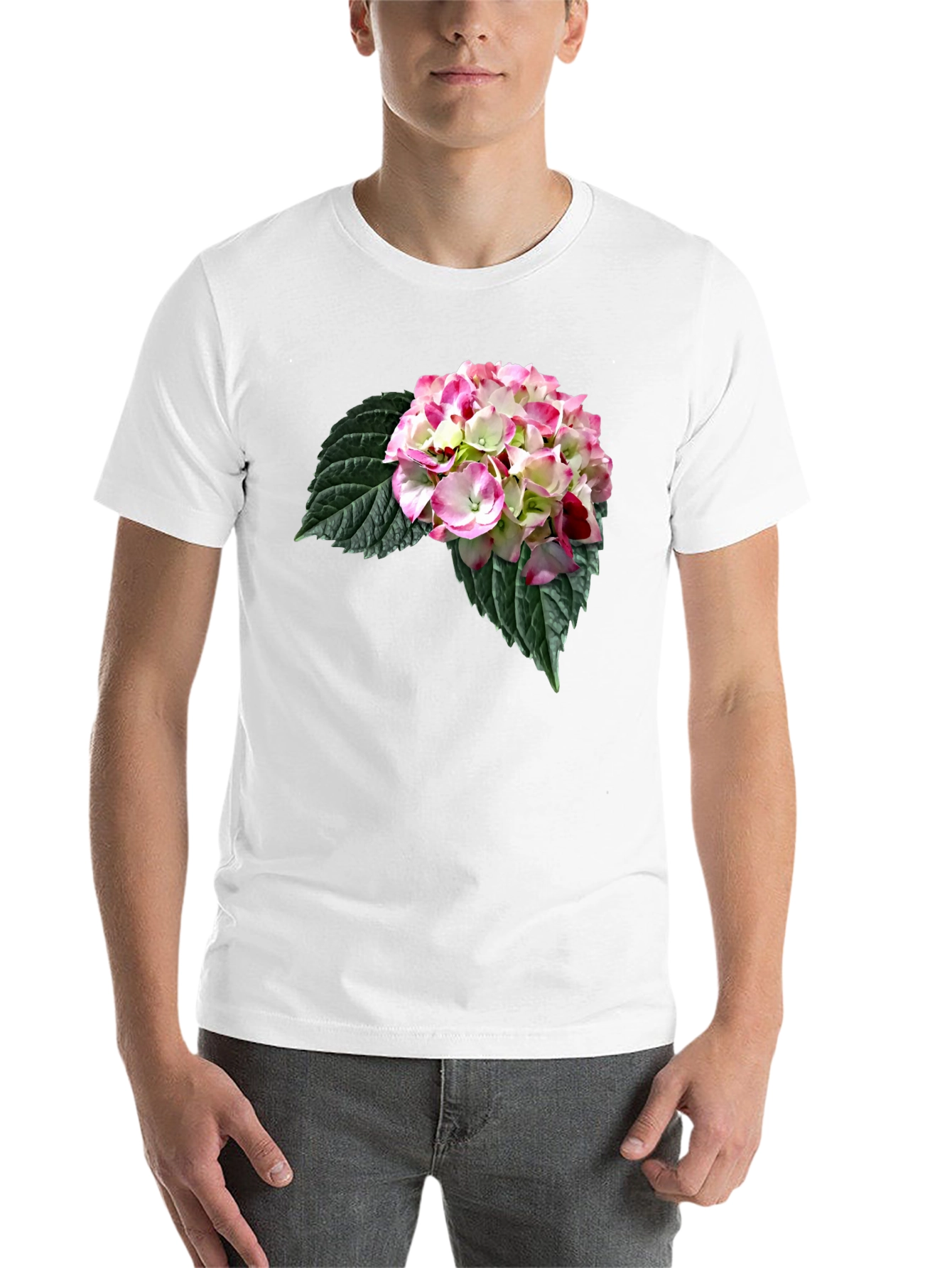 Black Floral Print Black Crew Neck T-Shirt view 14