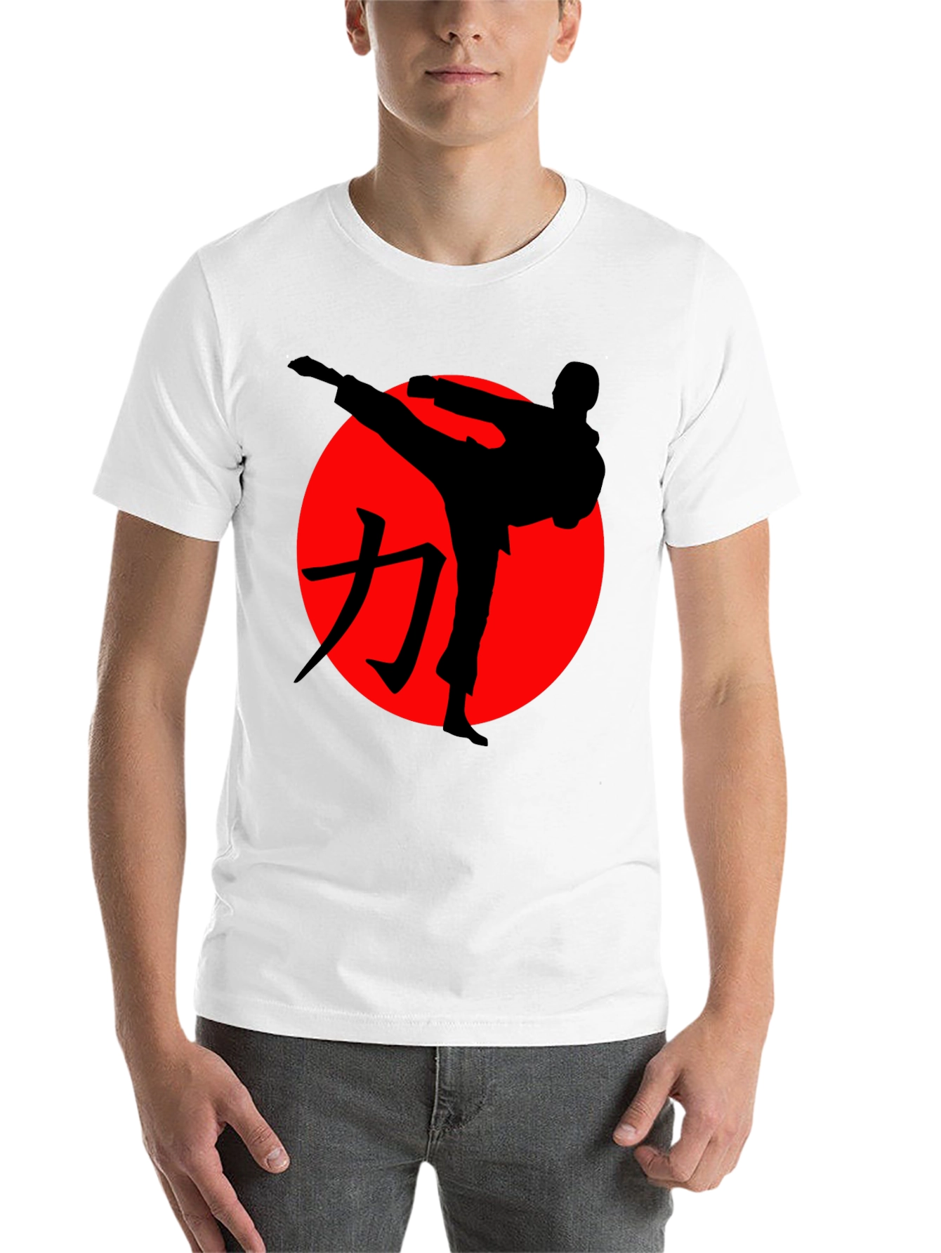 Black Karate Silhouette Graphic Tee - Martial Arts Style view 14