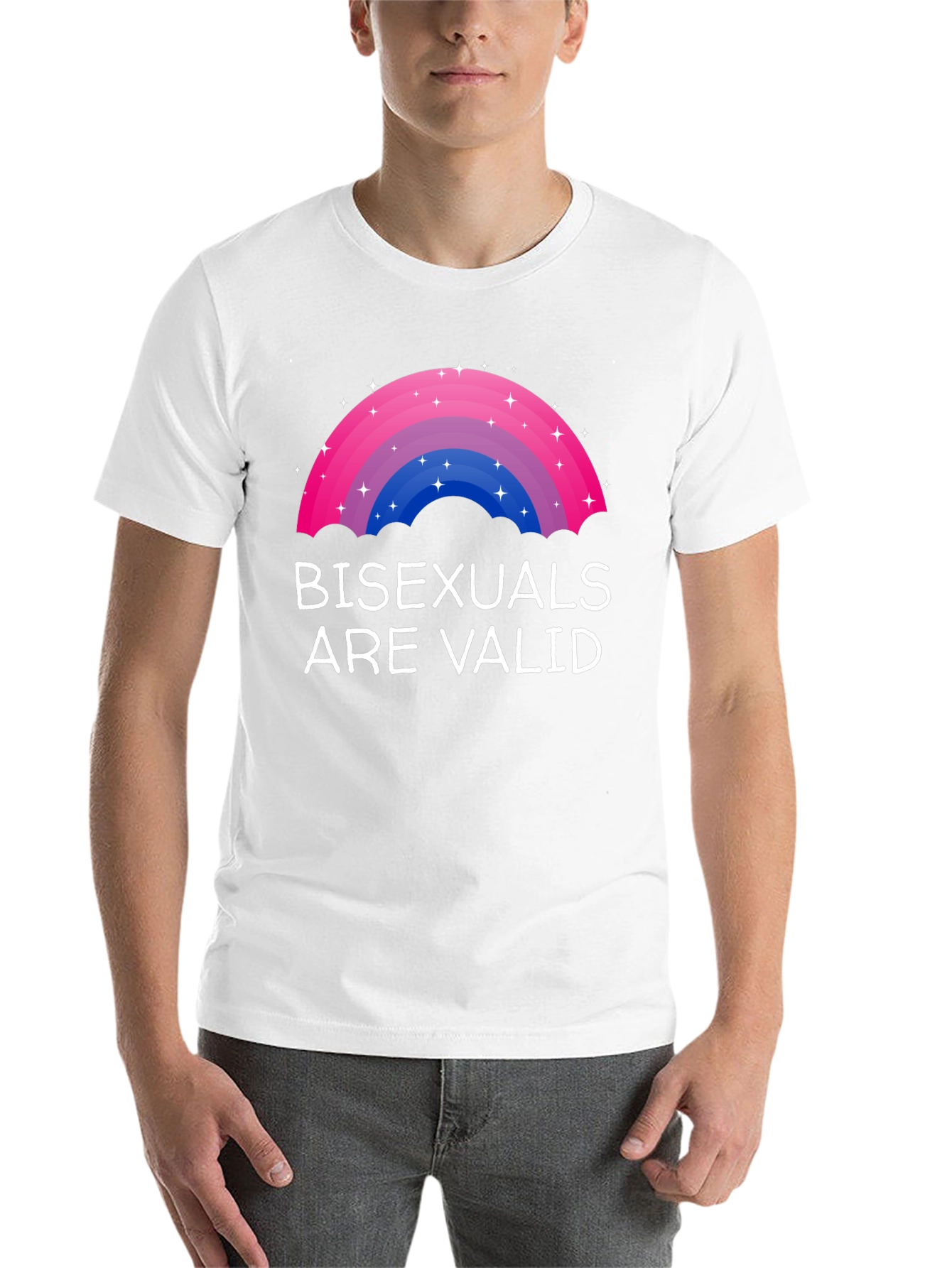 Black Bisexuals Are Valid Rainbow Pride T-Shirt view 14
