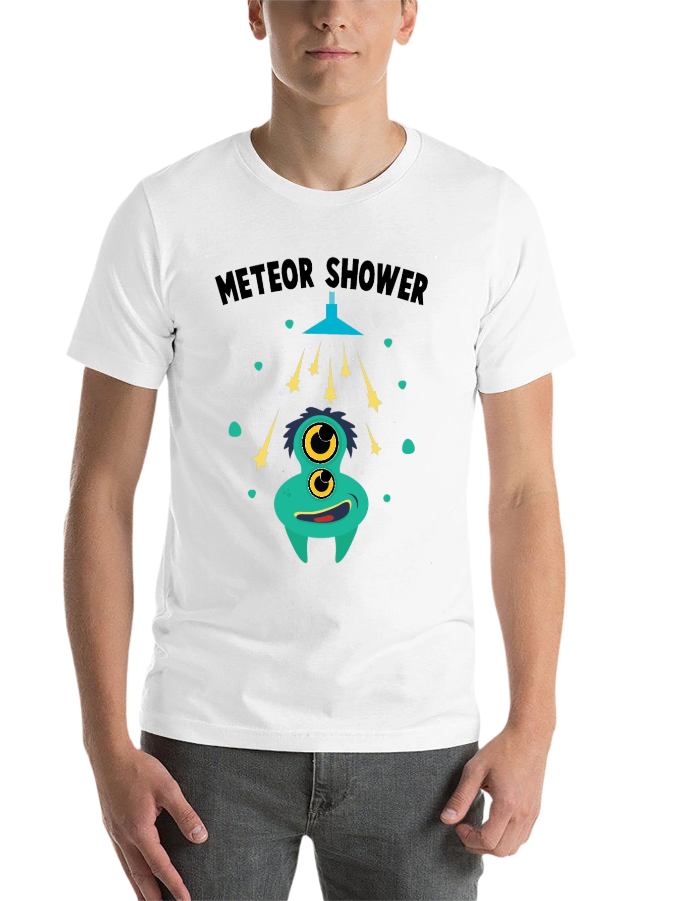 Black Meteor Shower Monster Graphic T-Shirt view 14