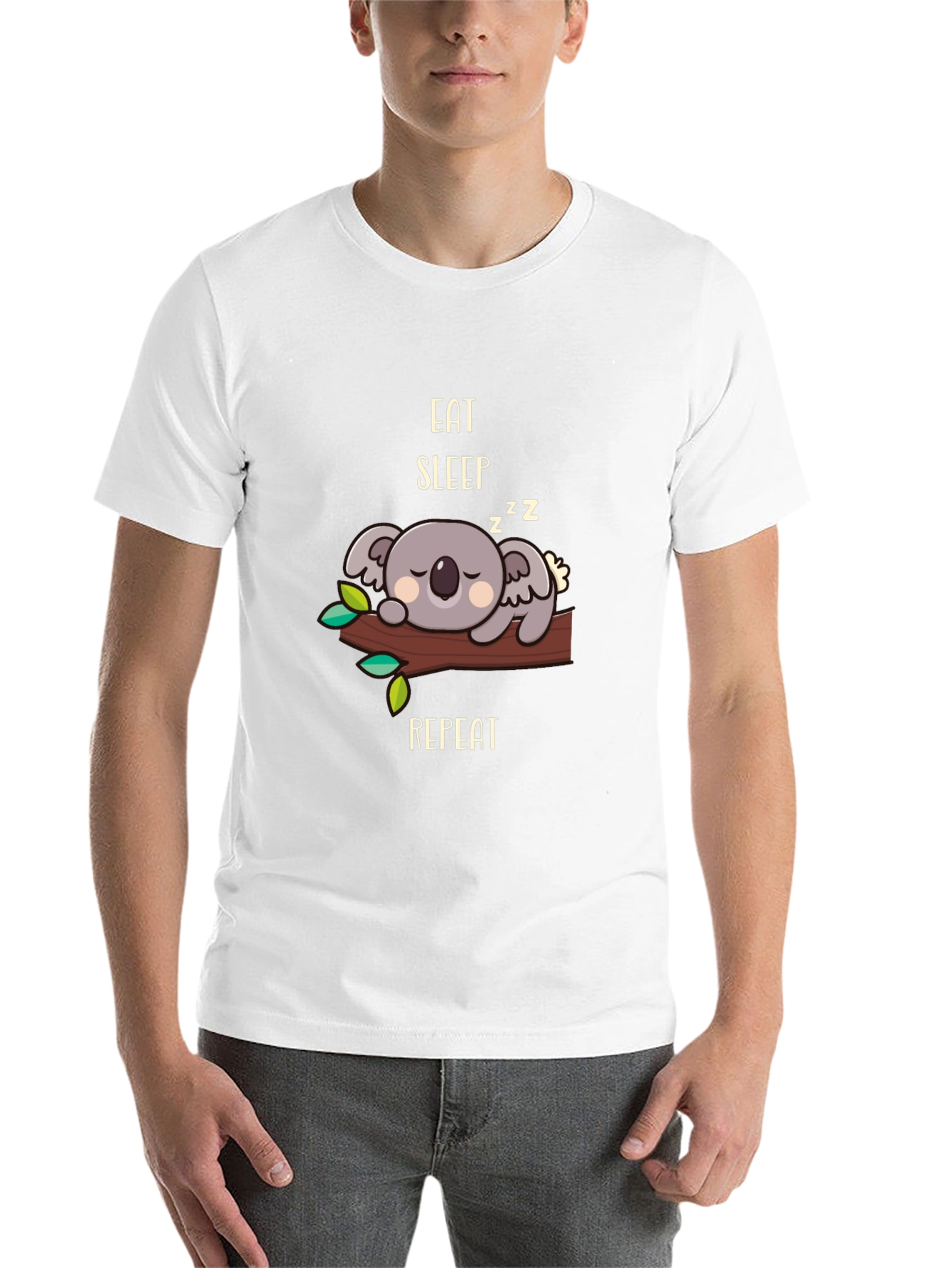 Black Eat Sleep Repeat Koala T-Shirt - Cute & Comfy view 14