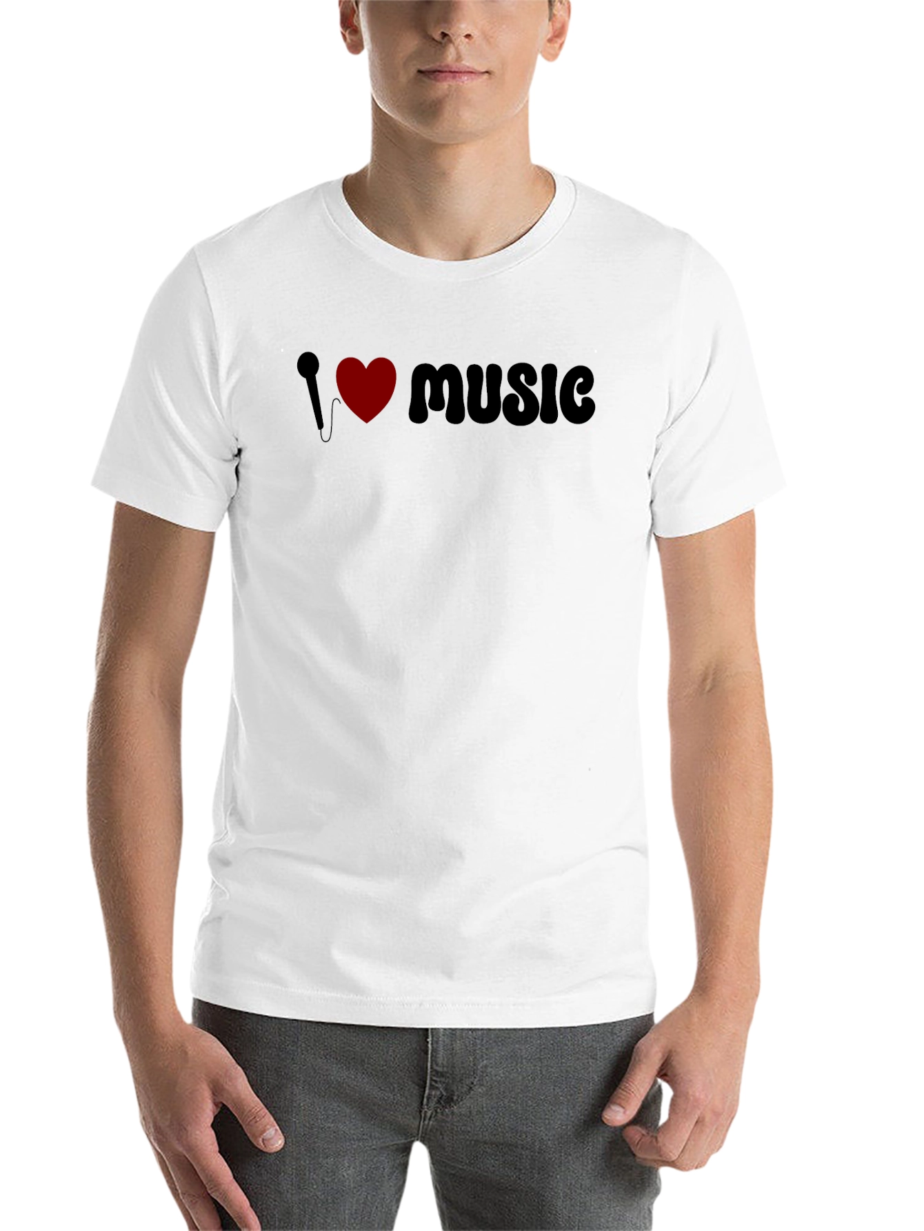 Black I Love Music Graphic Tee - Black view 14
