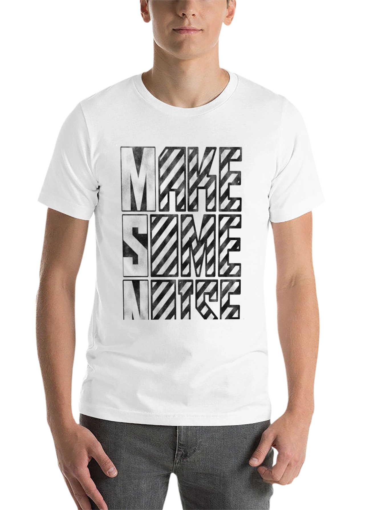 Black Make Some Noise Graphic Tee - Black Crew Neck view 14