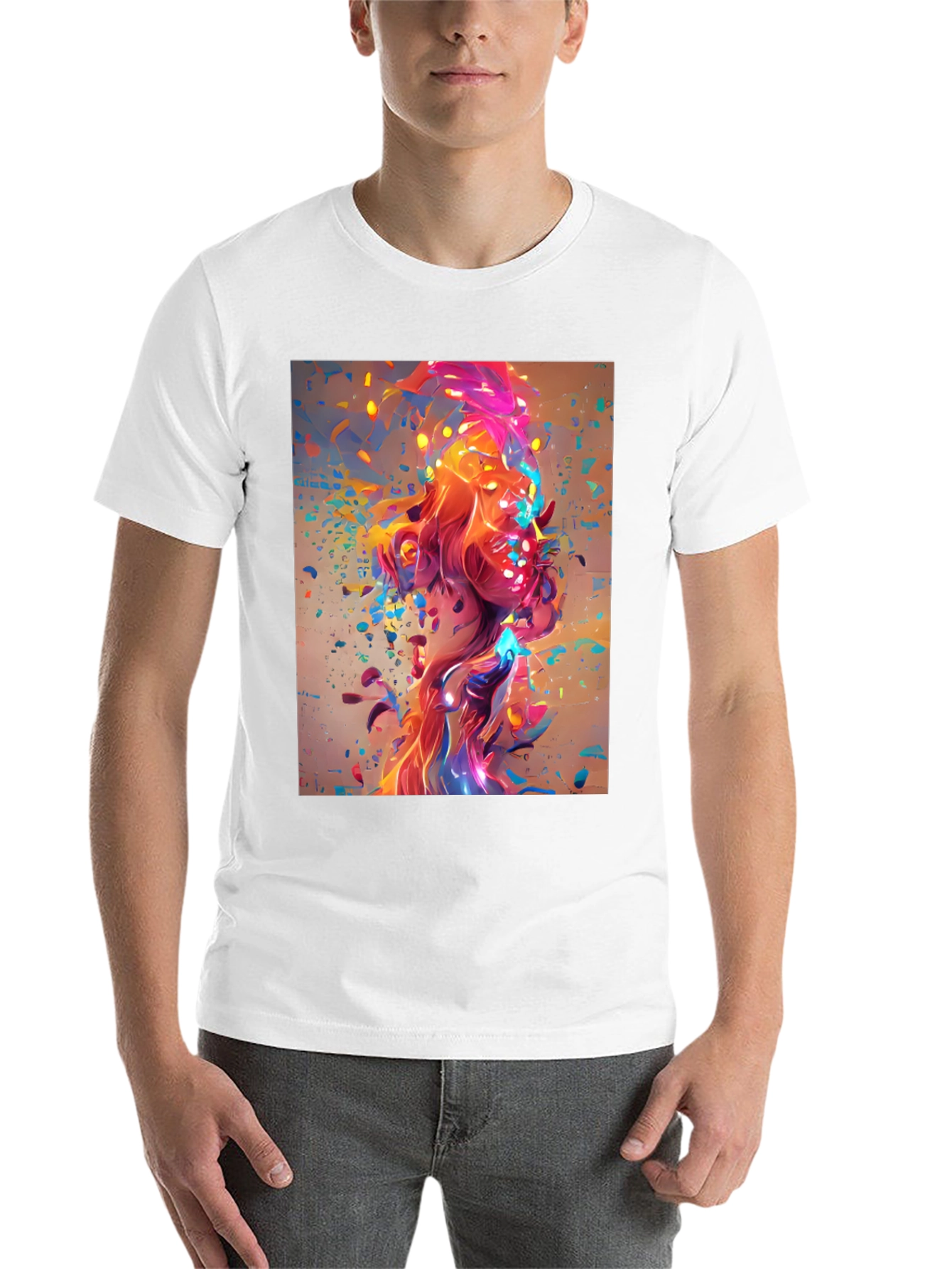 Black Abstract Art Print Black T-Shirt view 14