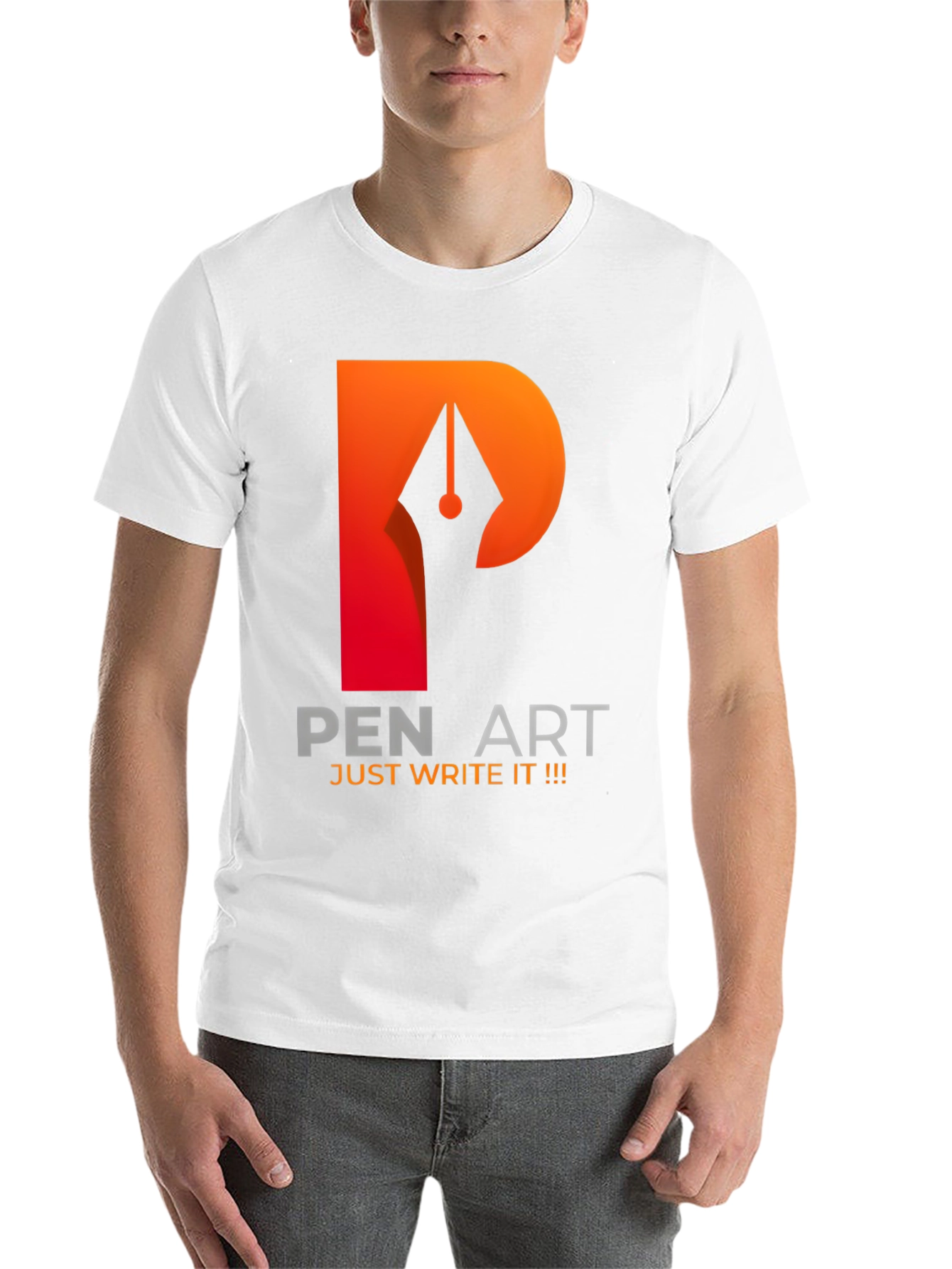 Black Pen Art Graphic T-Shirt - Just Write It! view 14