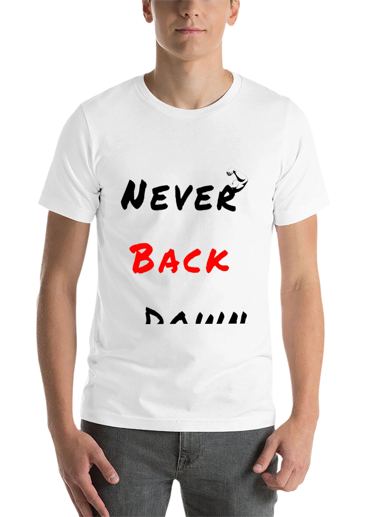 Black Never Back Down Bold Graphic Tee view 14