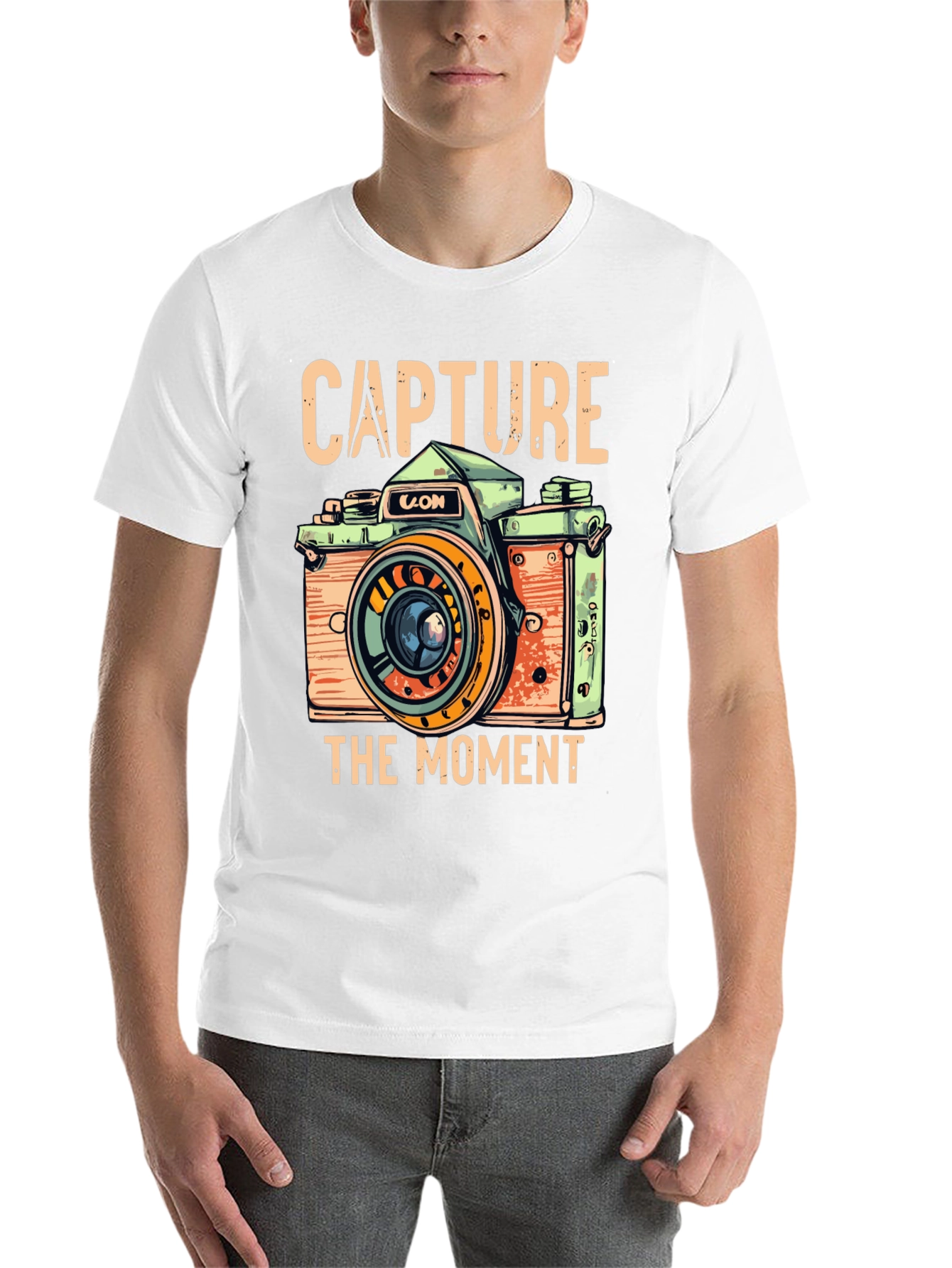 Black Capture the Moment Retro Camera Graphic T-Shirt view 14