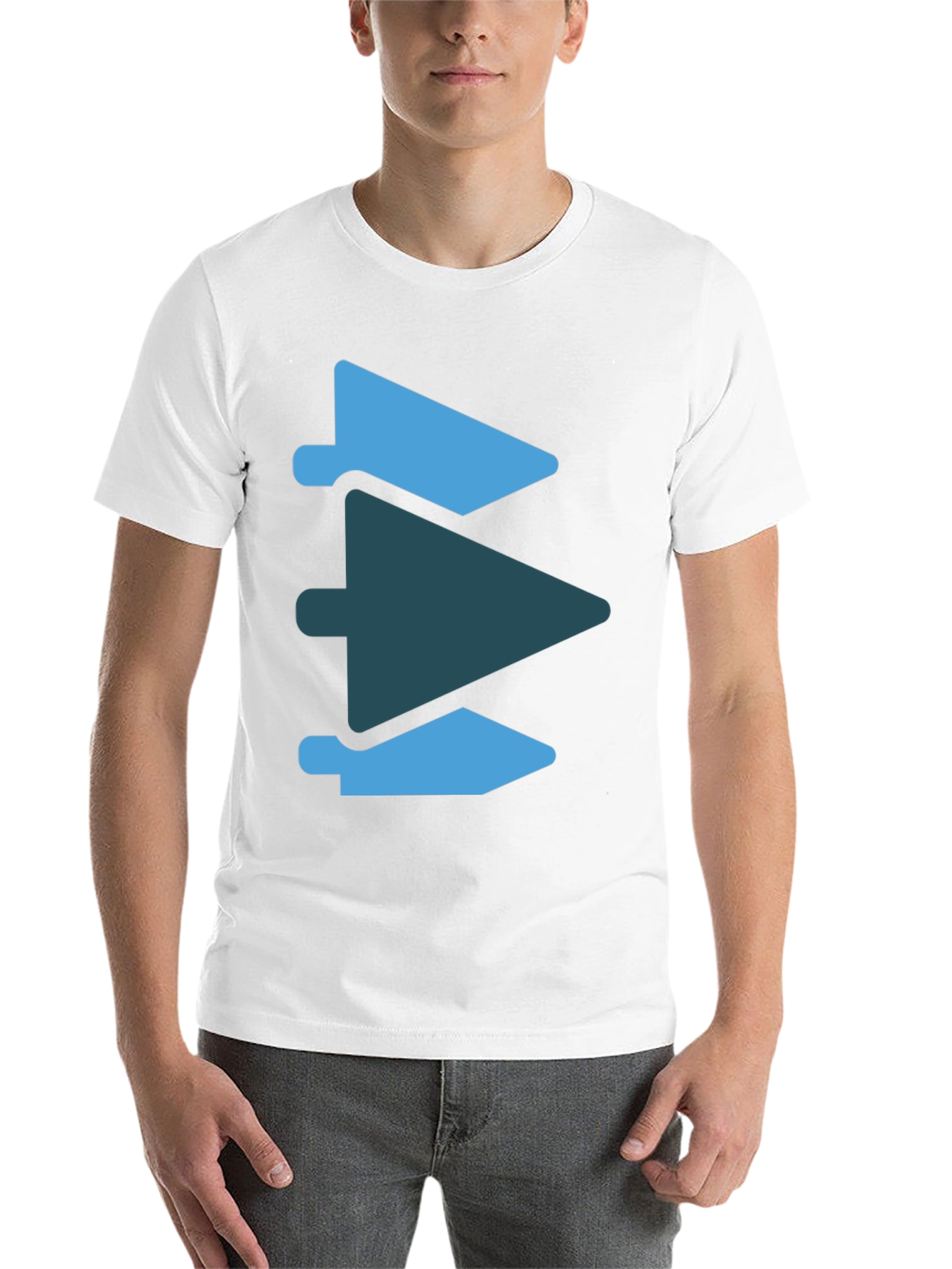 Black Abstract Arrow Graphic Tee - Modern Casual Style view 14
