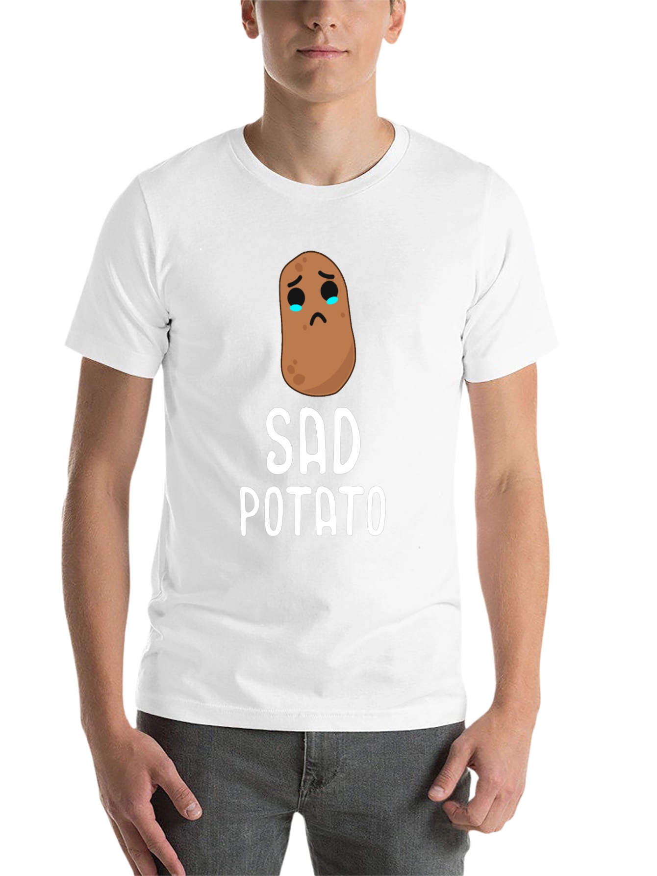 Black Sad Potato Graphic T-Shirt - Unisex Cotton Tee view 14