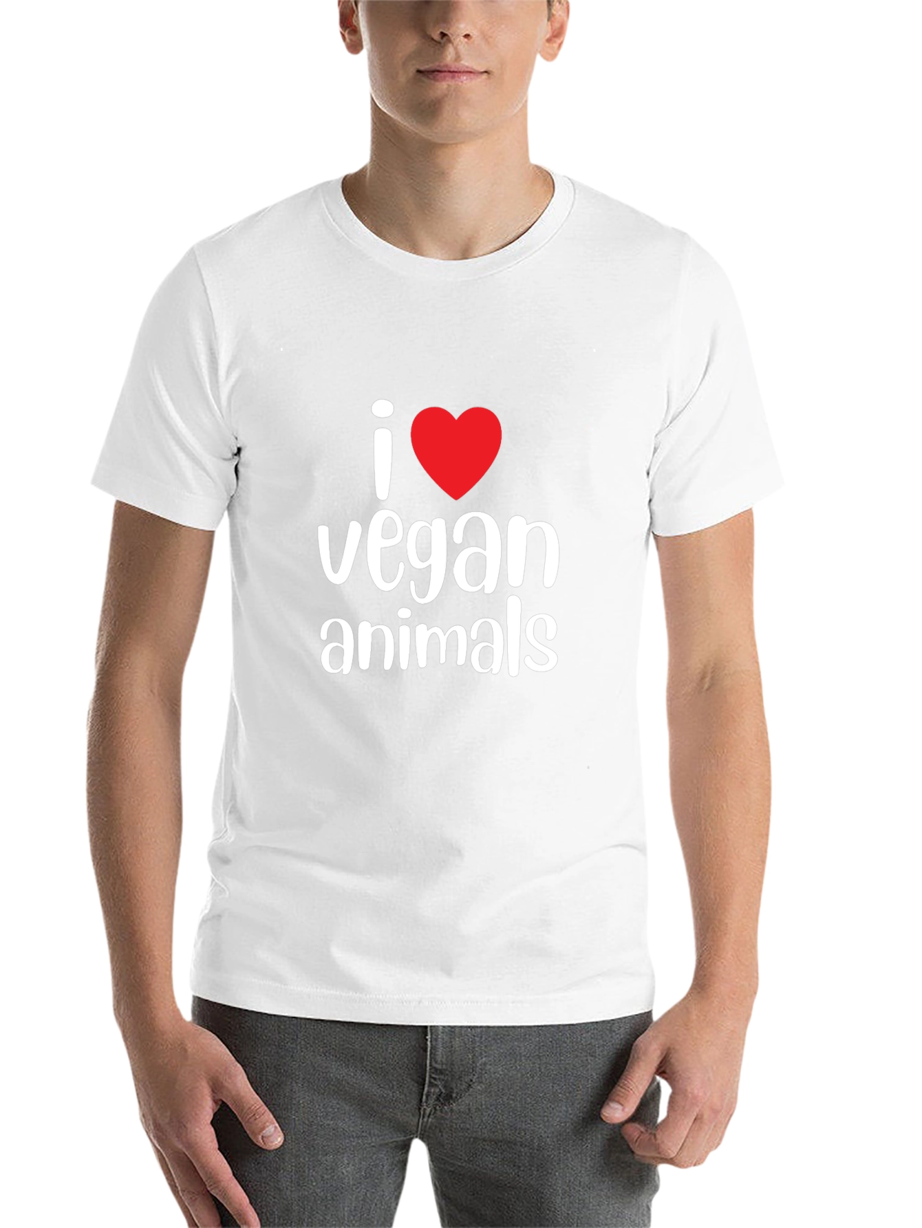 Black I Heart Vegan Animals Graphic Tee - Black Cotton view 14