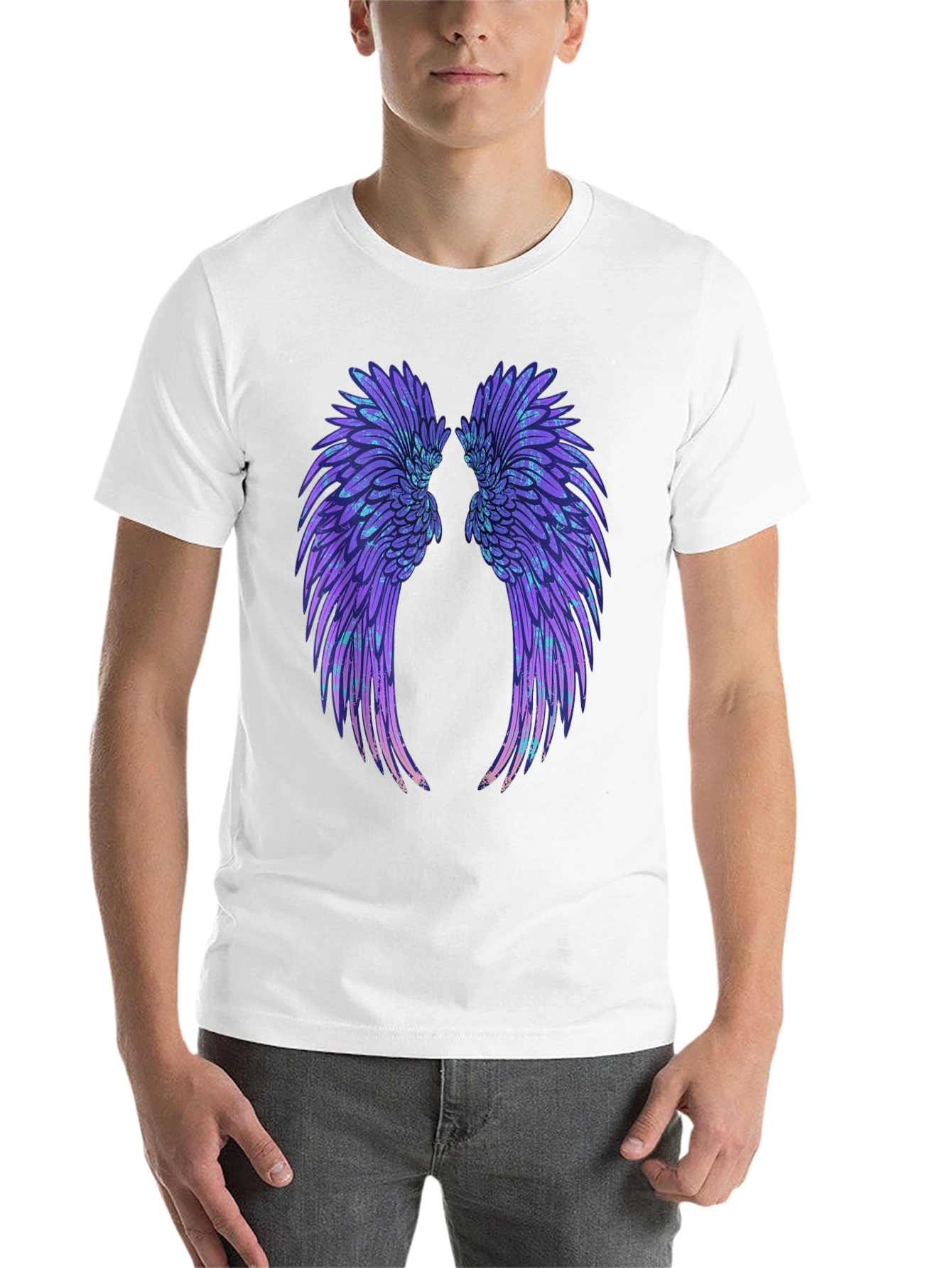 Black Angel Wings Graphic Black T-Shirt view 14