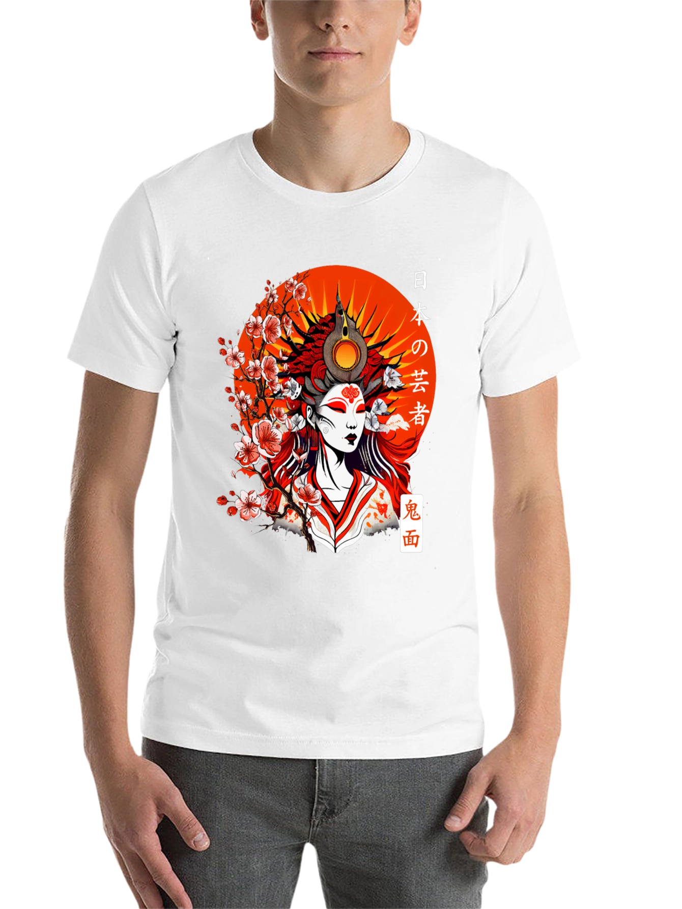 Black Japanese Geisha Art T-Shirt view 14