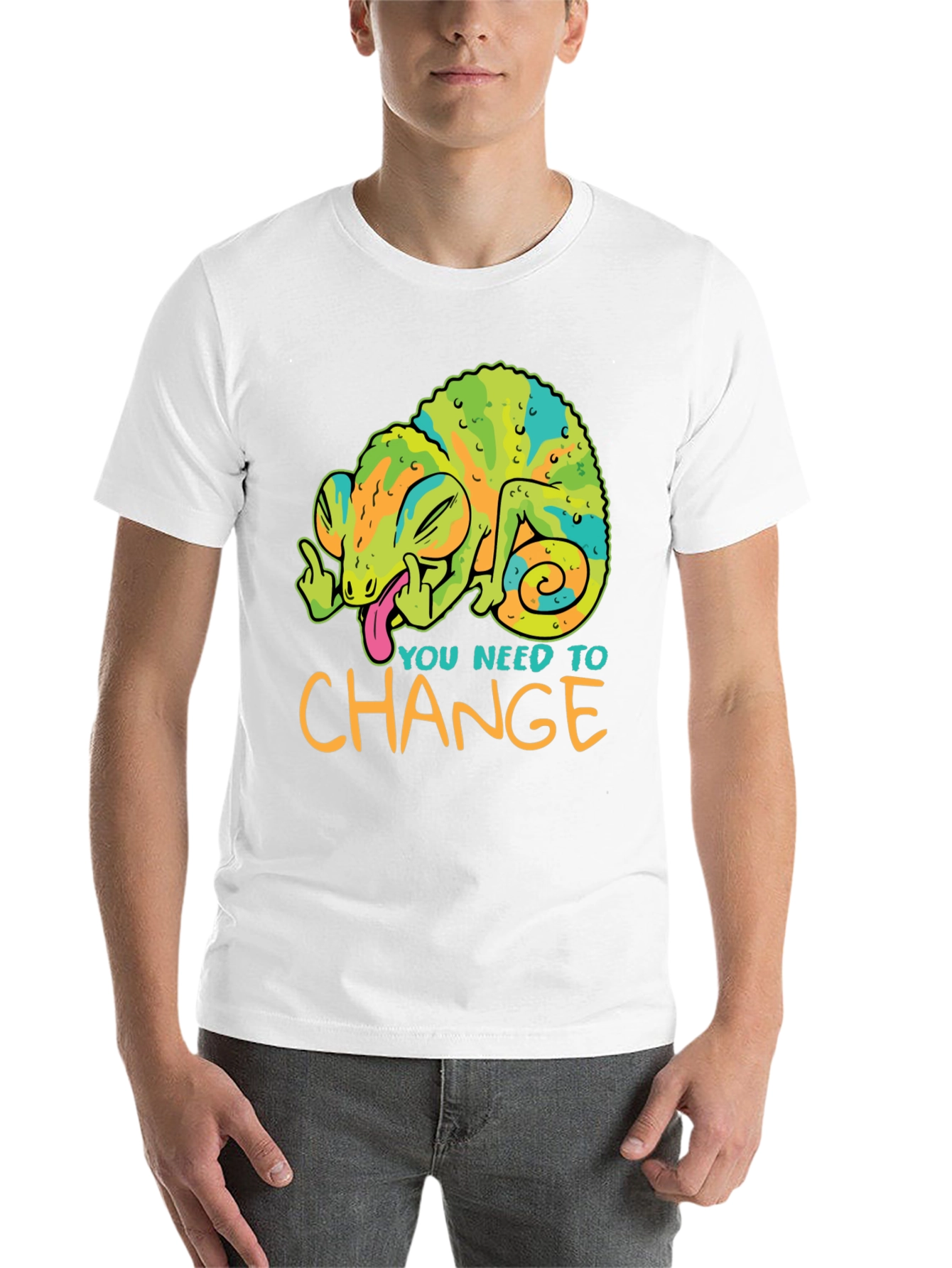 Black You Need To Change T-Shirt Chameleon Funny Offensive view 14