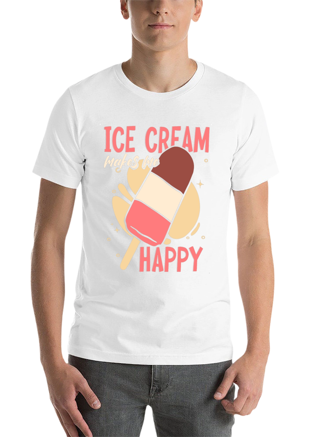 Black Ice Cream Makes Me Happy Graphic Tee view 14