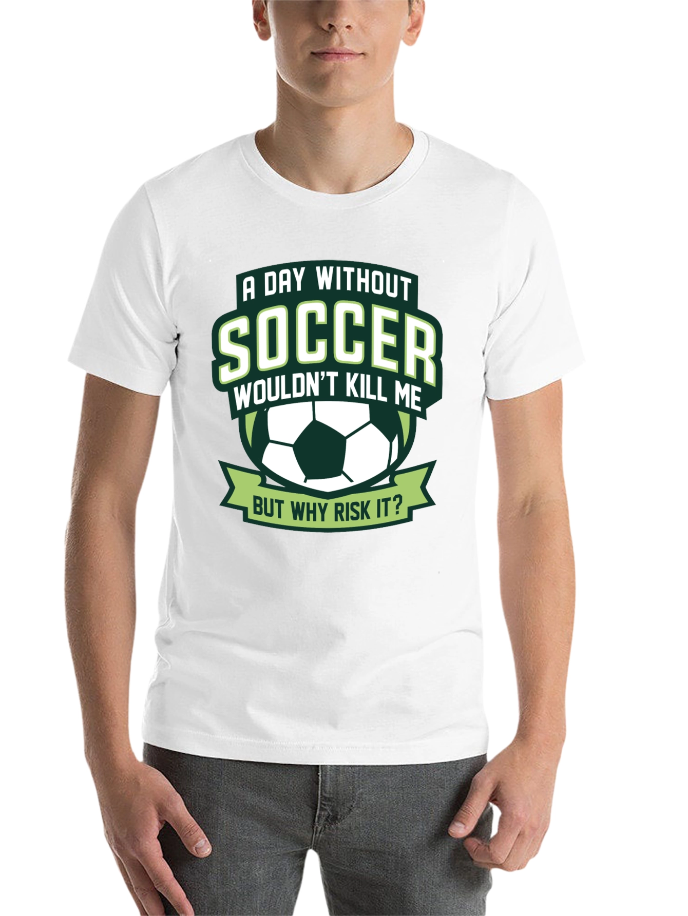Black Soccer T-Shirt: A Day Without Soccer view 14