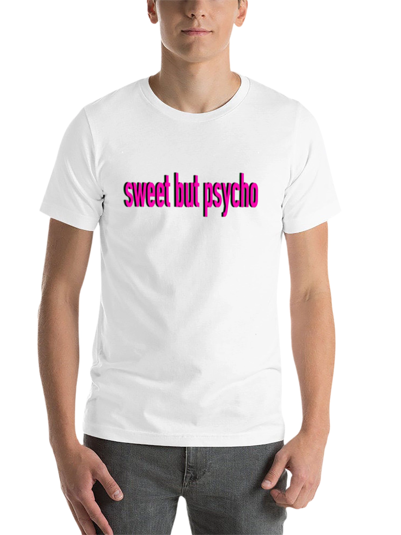 Black Sweet But Psycho T-Shirt - Black Cotton Blend view 14