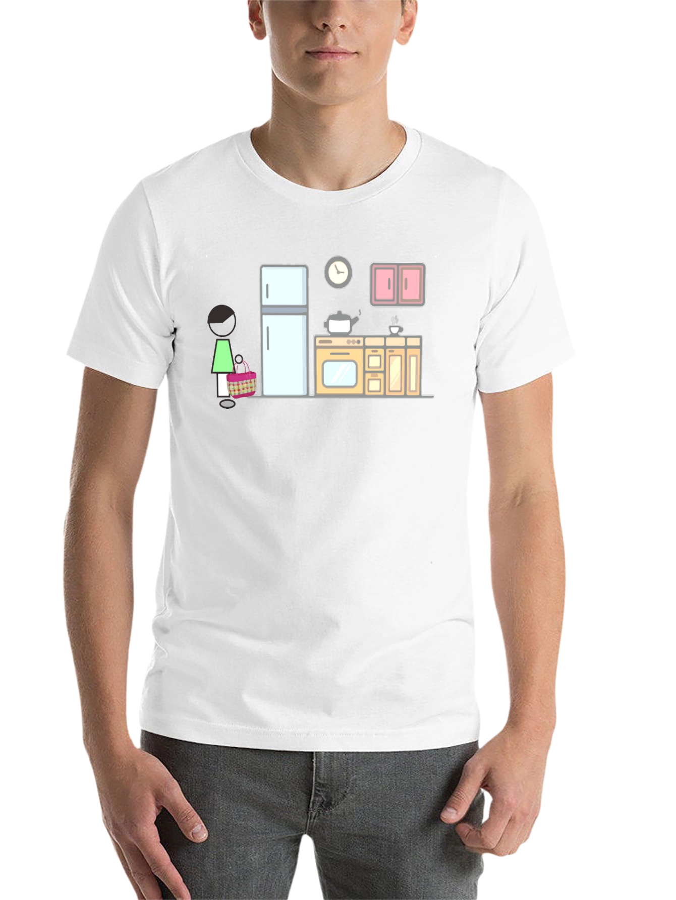 Black Cartoon Kitchen Graphic T-Shirt view 14