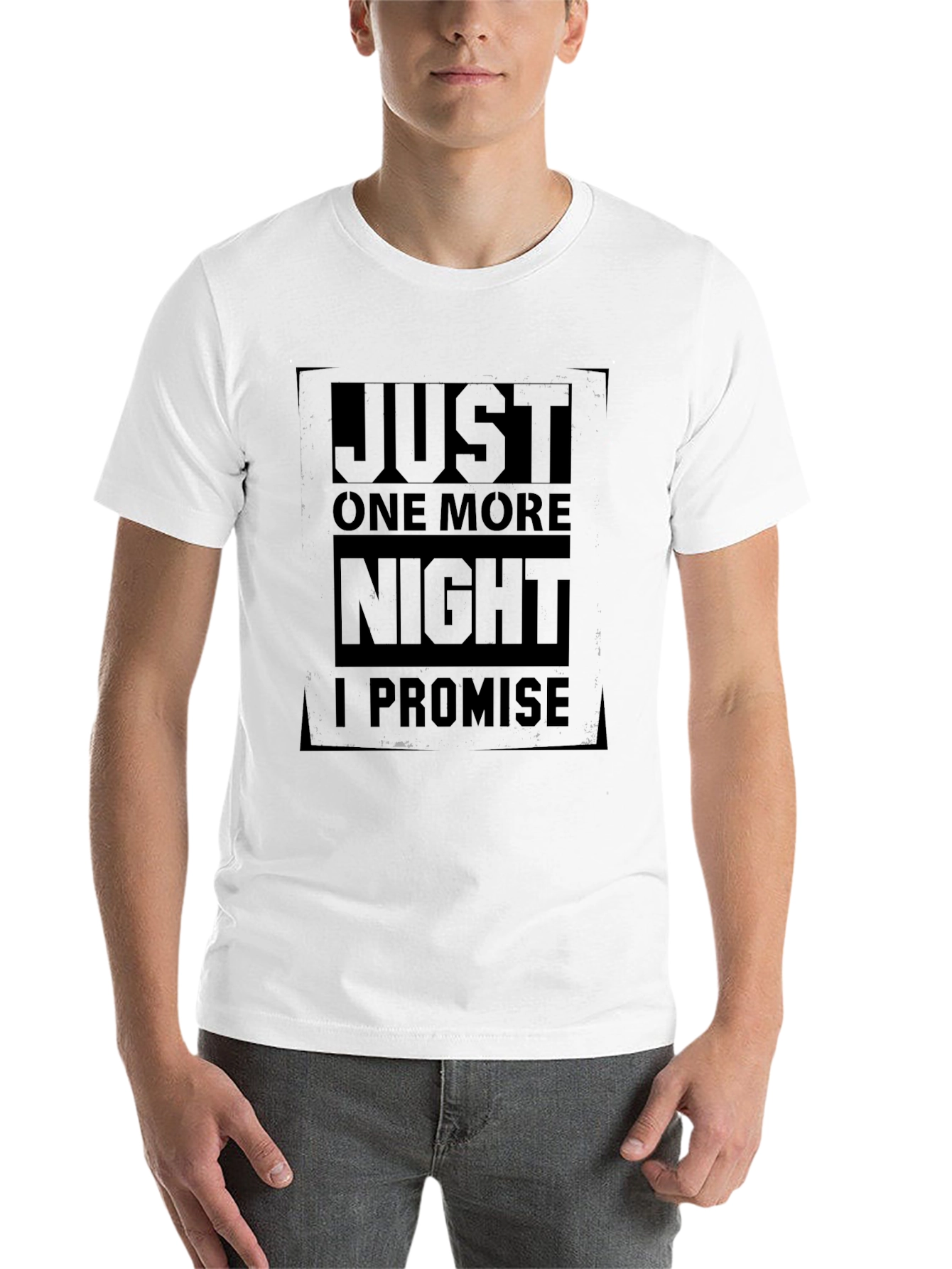 Black Just One More Night T-Shirt - Funny Dark Humor Tee view 14