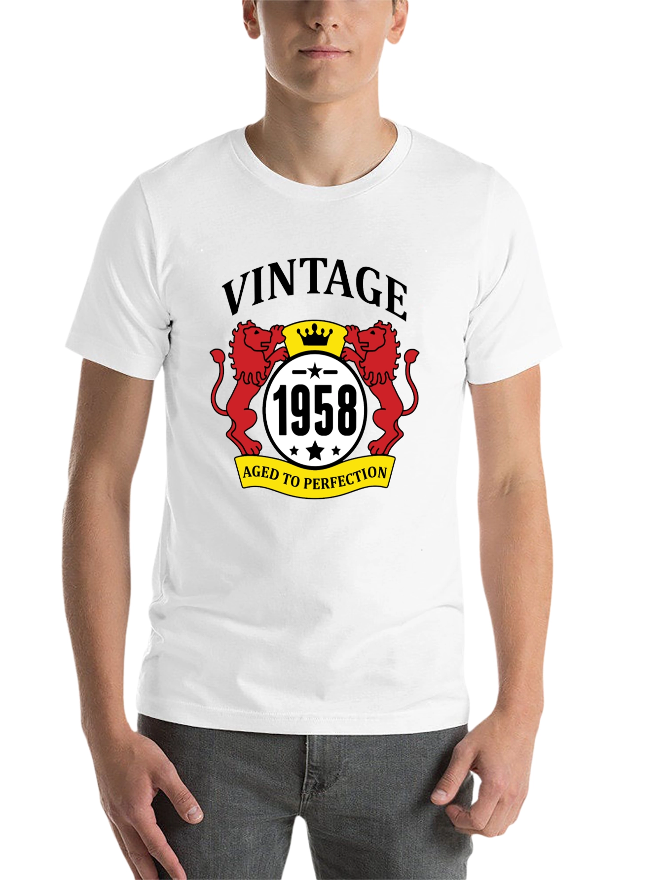 Black Vintage 1958 Aged to Perfection Black T-Shirt view 14
