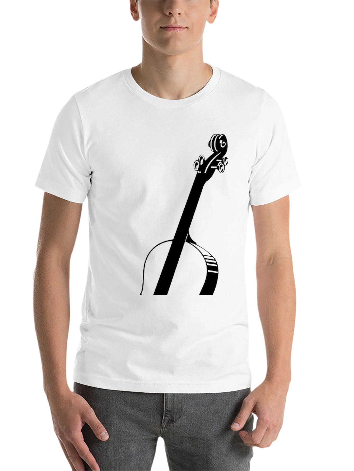 Black Cello Graphic Tee - Musician's Black T-Shirt view 14