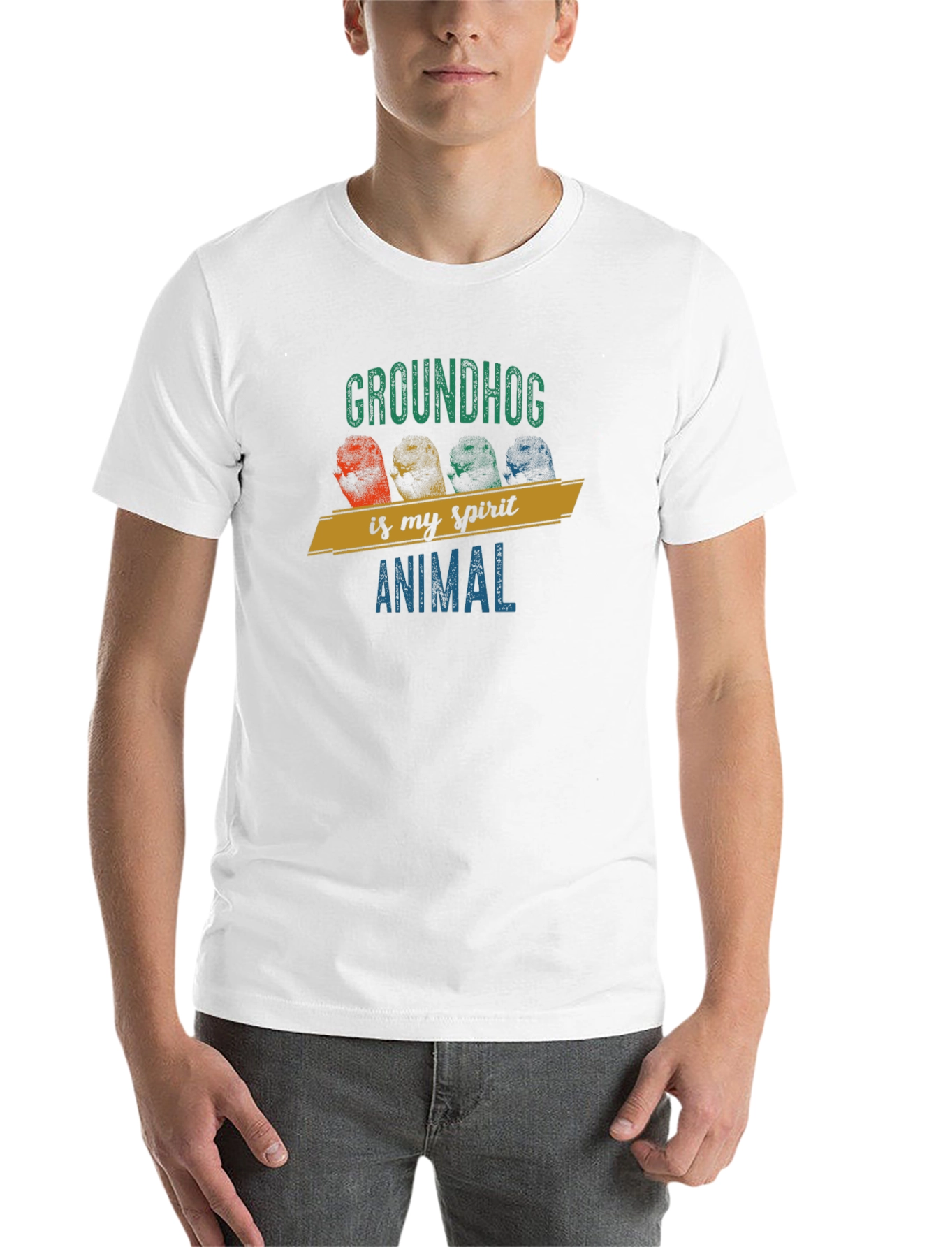 Black Groundhog Spirit Animal T-Shirt view 14