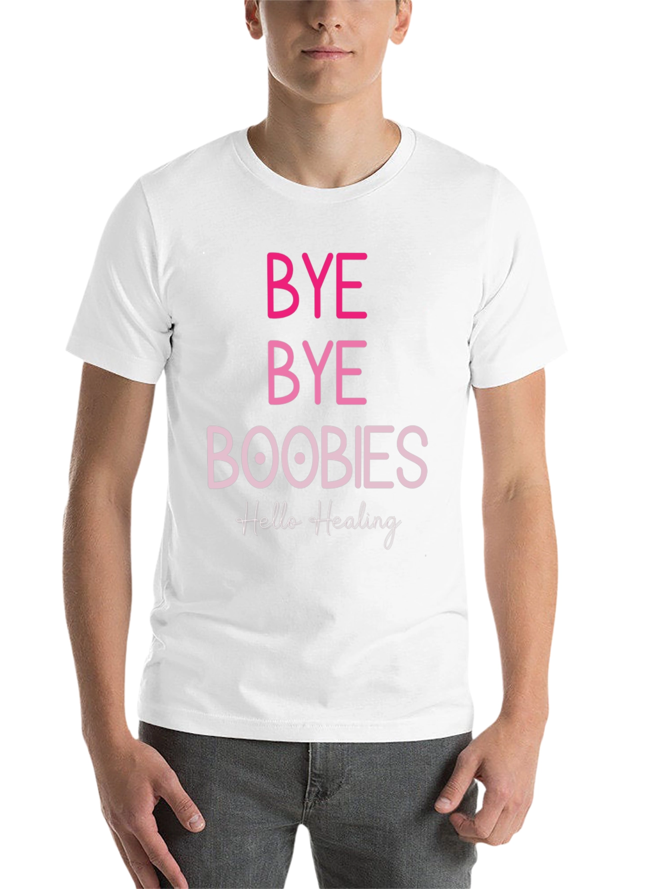 Black Bye Bye Boobies Healing T-Shirt view 14